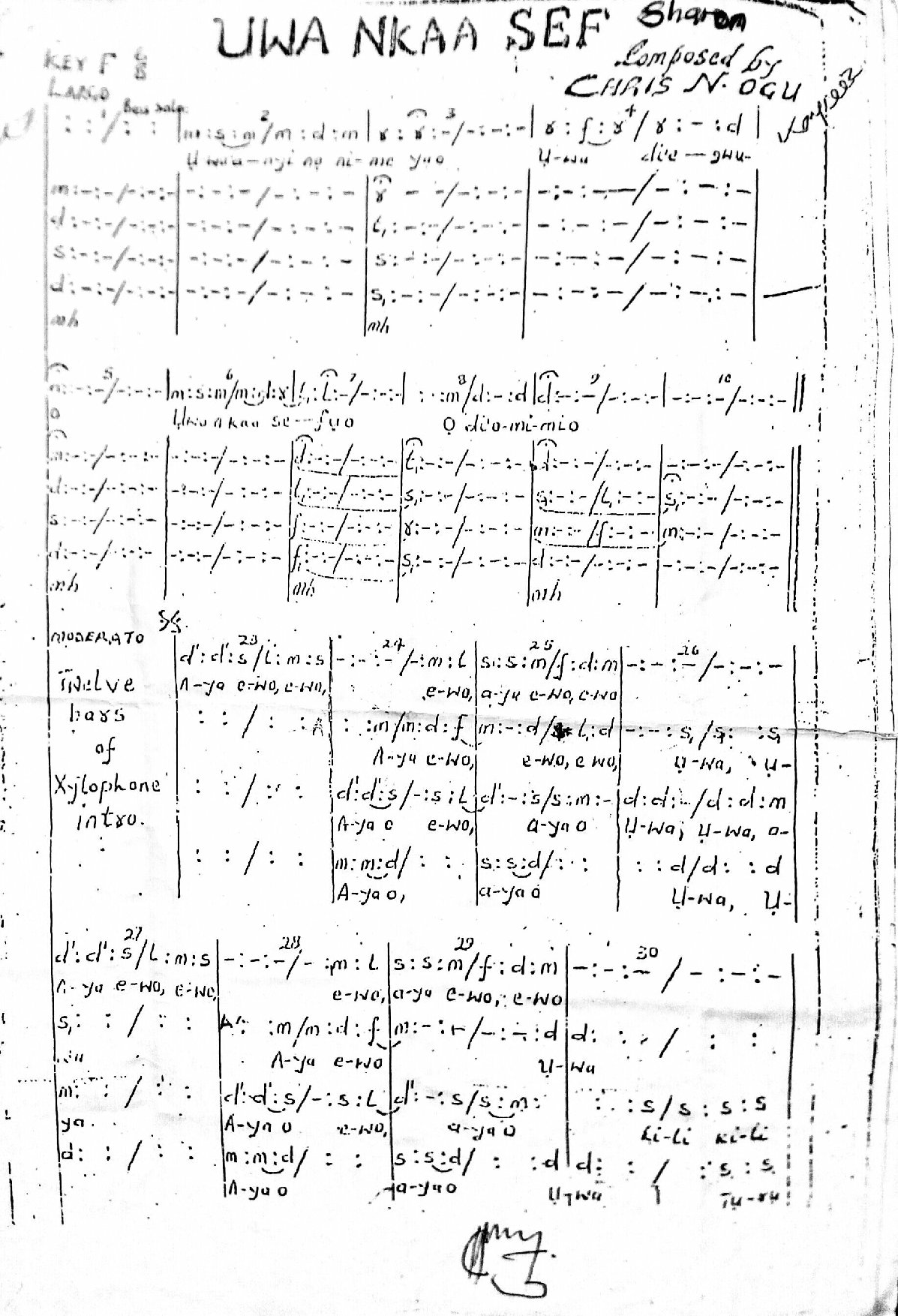 Uwa Nkea Sef - Download Choir Script PDF