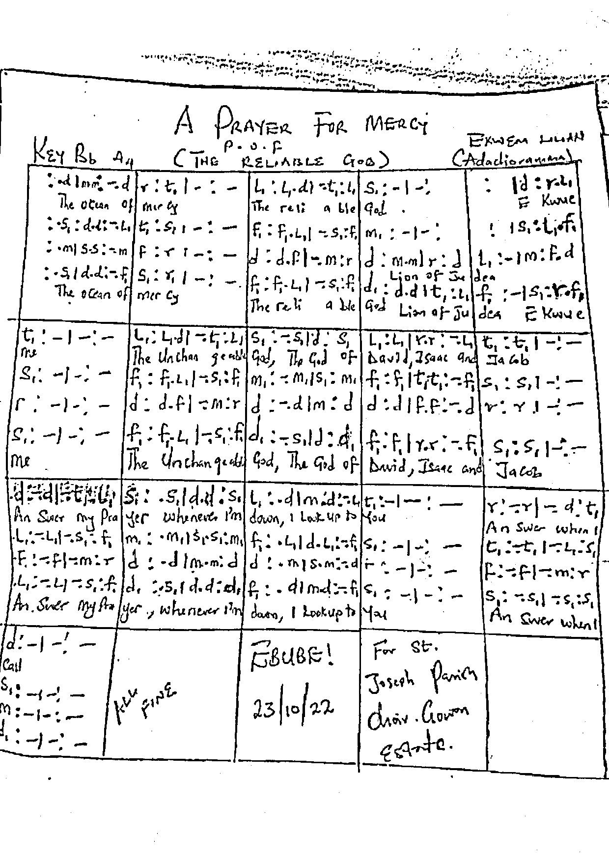 Reliable God (ekwem Lilian) - Download Choir Script PDF