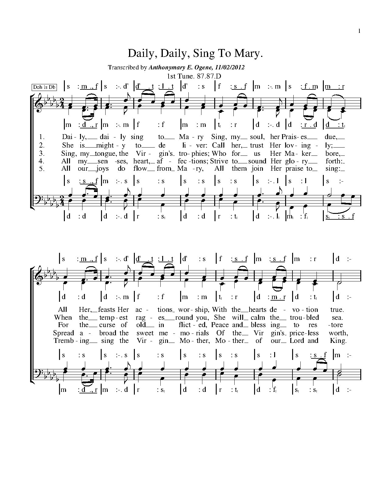 Daily, Daily Sing To Mary