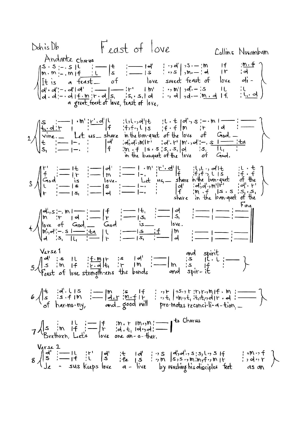 Feast Of Love - Download Choir Script PDF