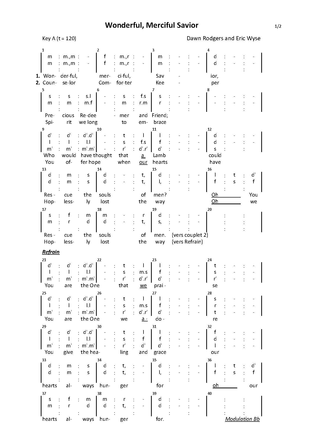 Wonderful-merciful-savior - Download Choir Script PDF