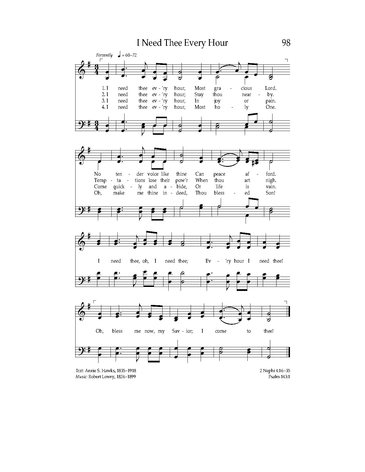 I-need-thee-every-hour - Download Choir Script PDF