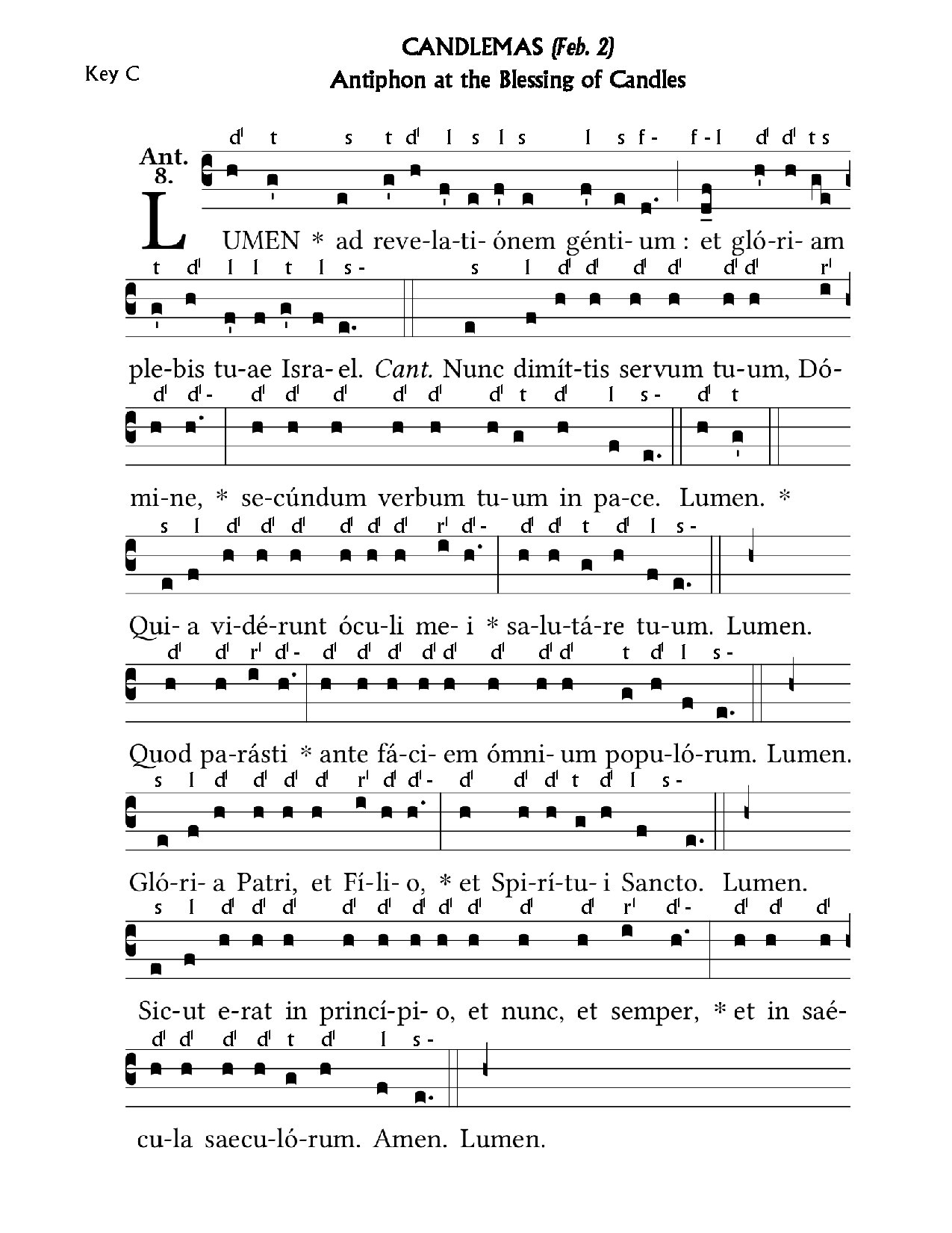 Lumen (candlemas) - Download Choir Script PDF