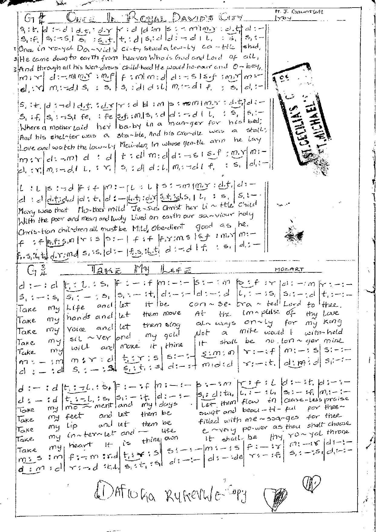 Take My Life - Download Choir Script PDF