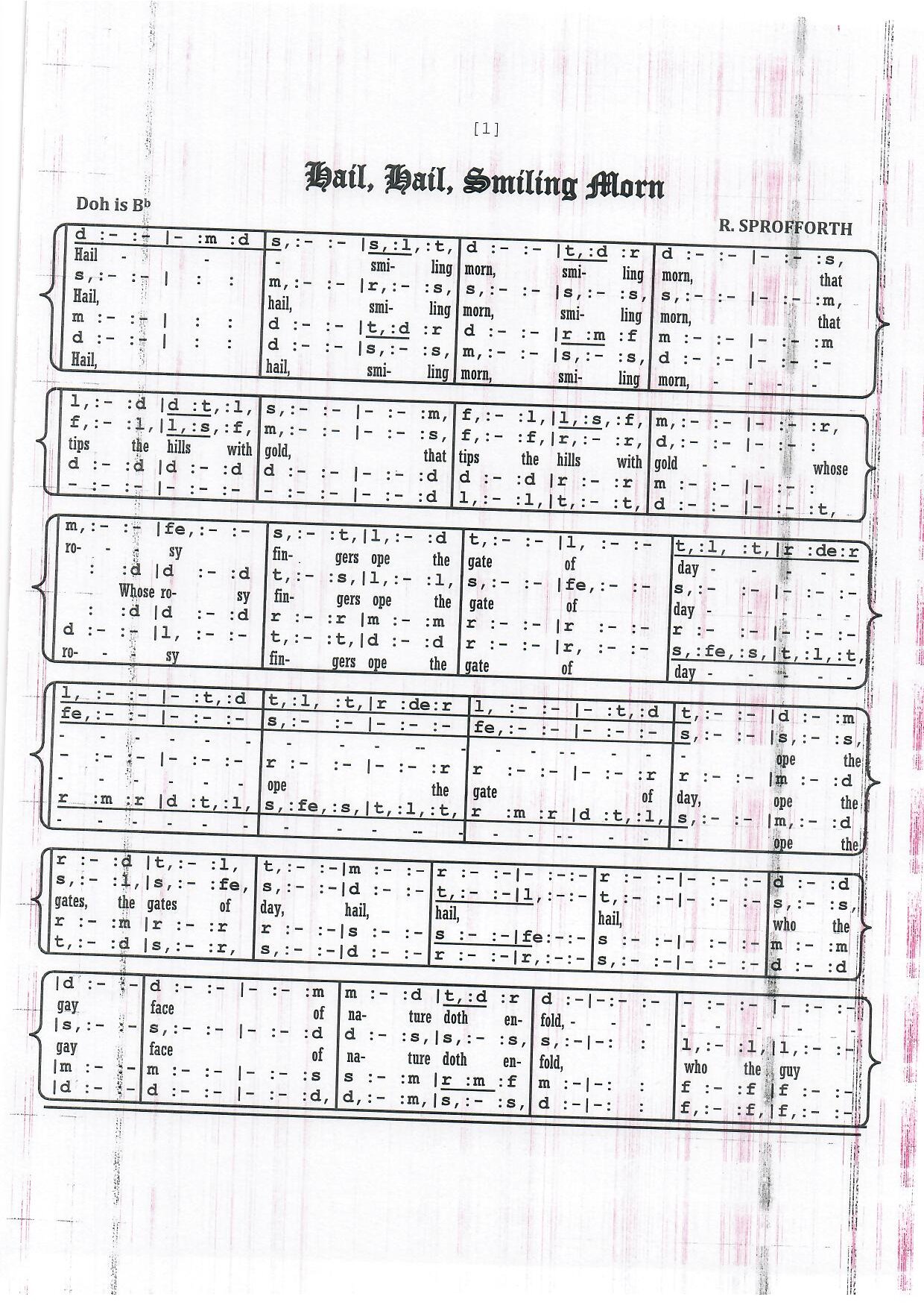 Hail, Hail Smiling Morn - Download Choir Script PDF