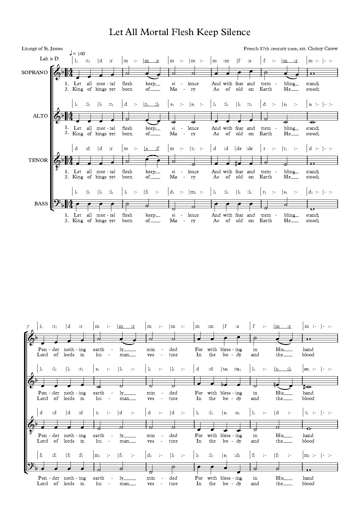 Let All Mortal Flesh Keep Silence - Download Choir Script PDF