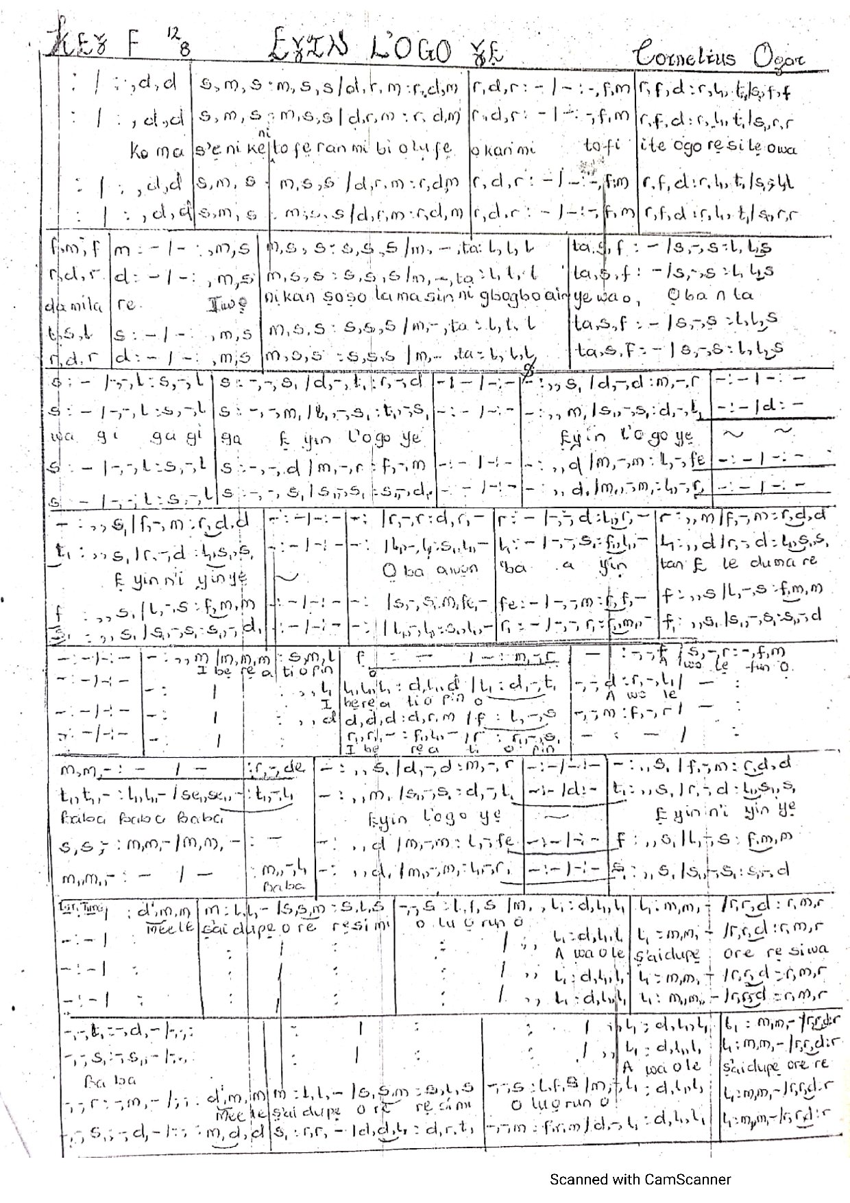 Eyin Logo Ye - Download Choir Script PDF