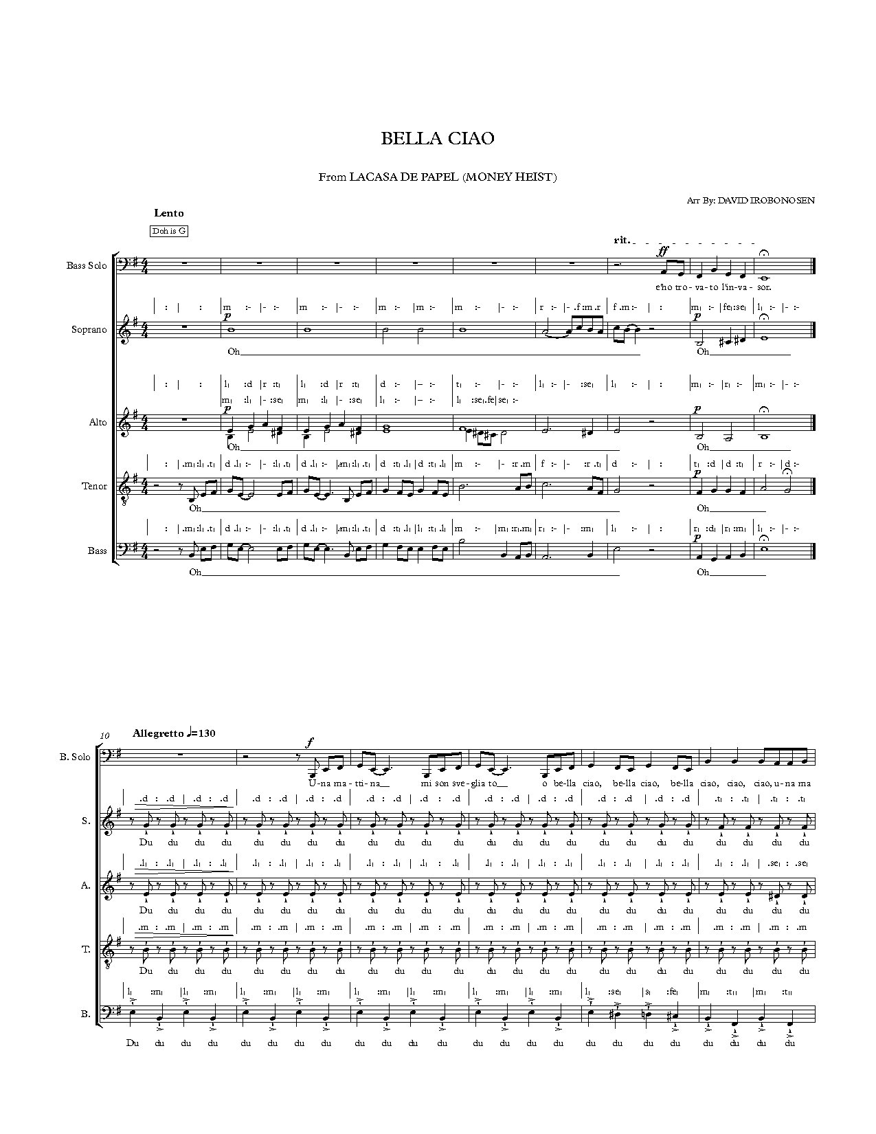 Bella Ciao-1 - Full Score - Download Choir Script PDF