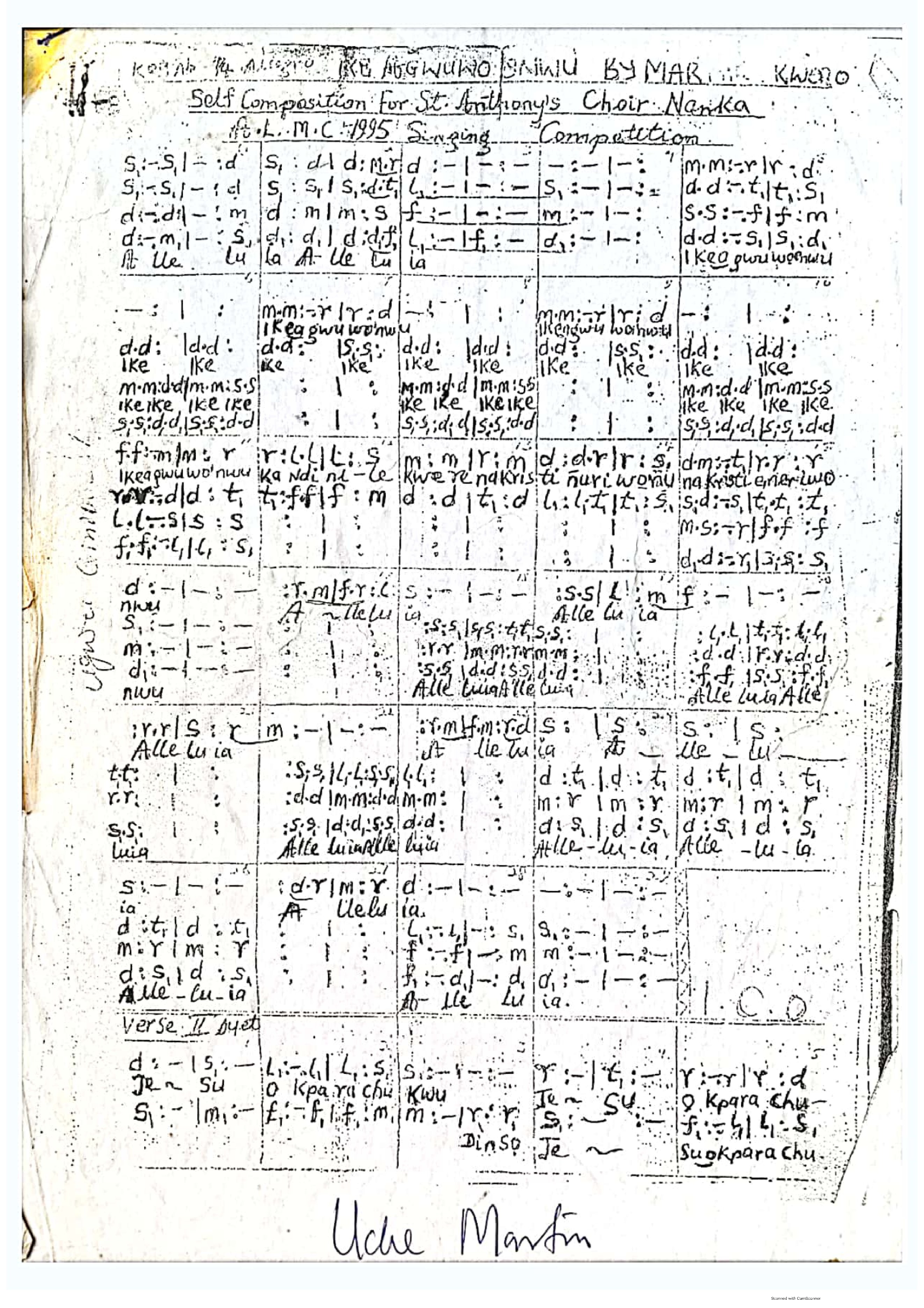 (Easter) Alleluia-ike Agwula Onwu - Download Choir Script PDF