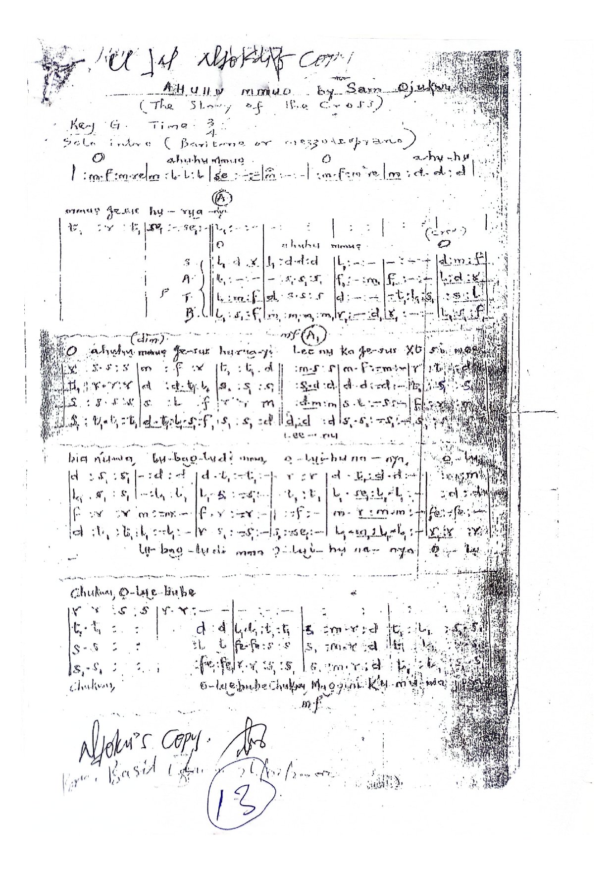 Afufu Mmuo Original - Download Choir Script PDF