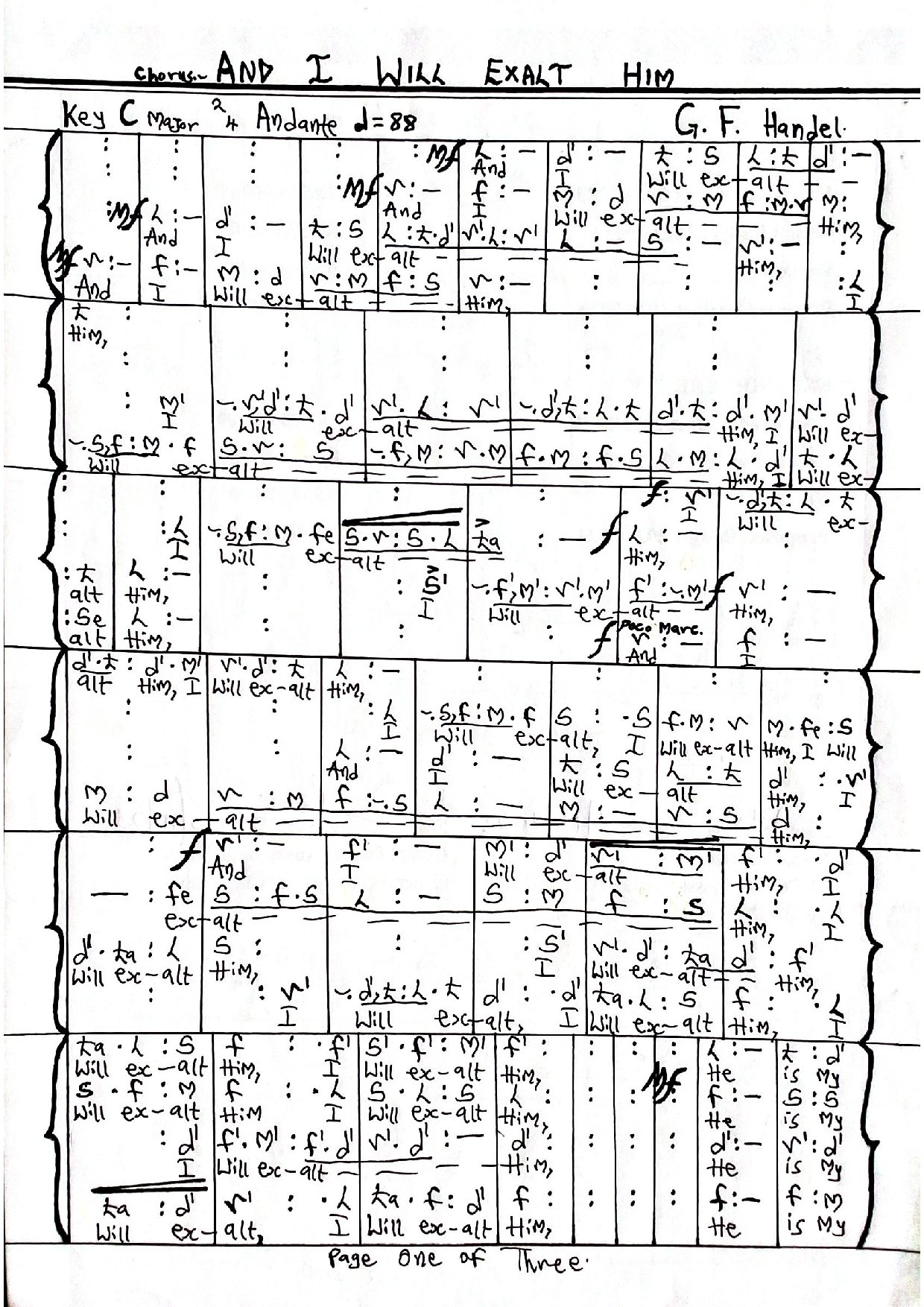 2024 Ercc Gcc Choir Zonal Compulsory Song ( And I Will Exalt Him - G. F. Handel) - Download Choir Script PDF