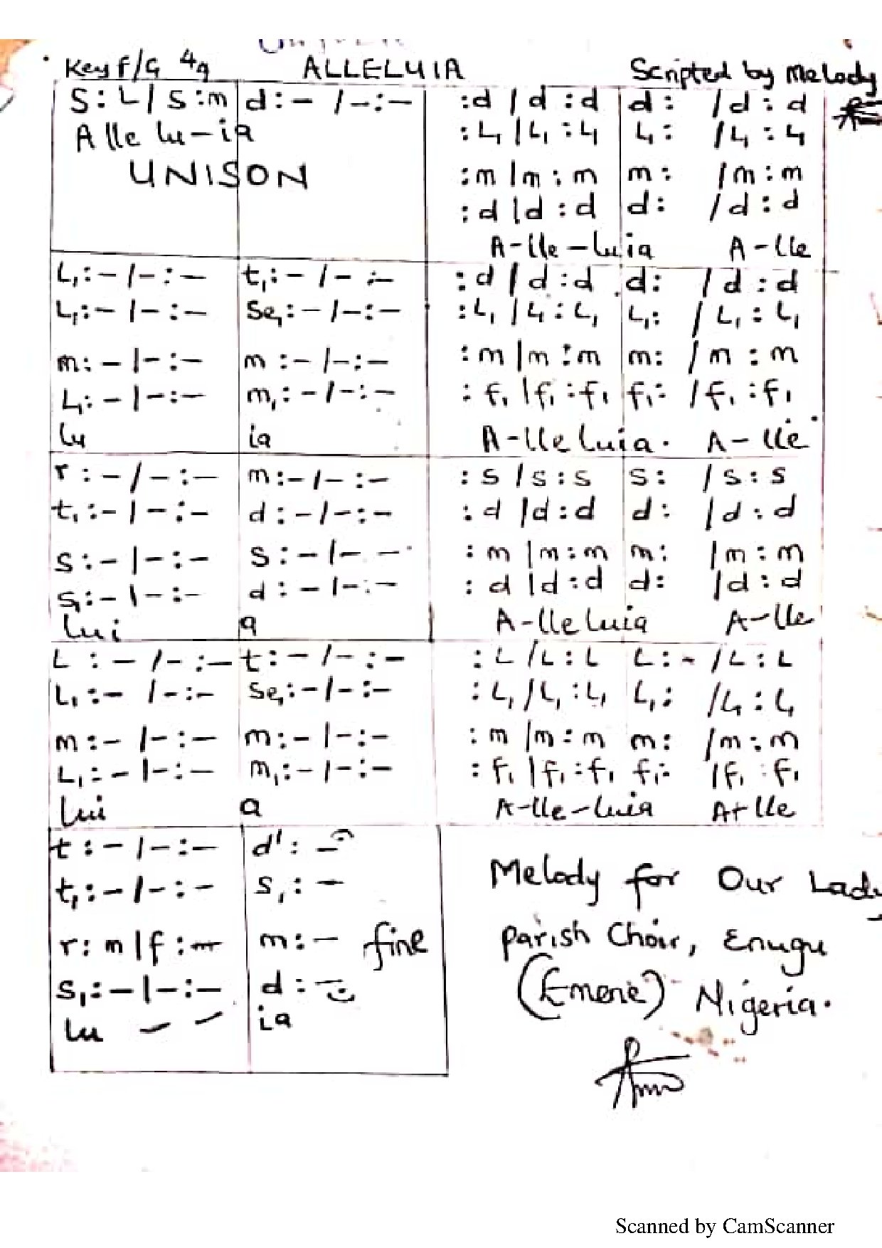 Alleluia S L S M D - Download Choir Script PDF
