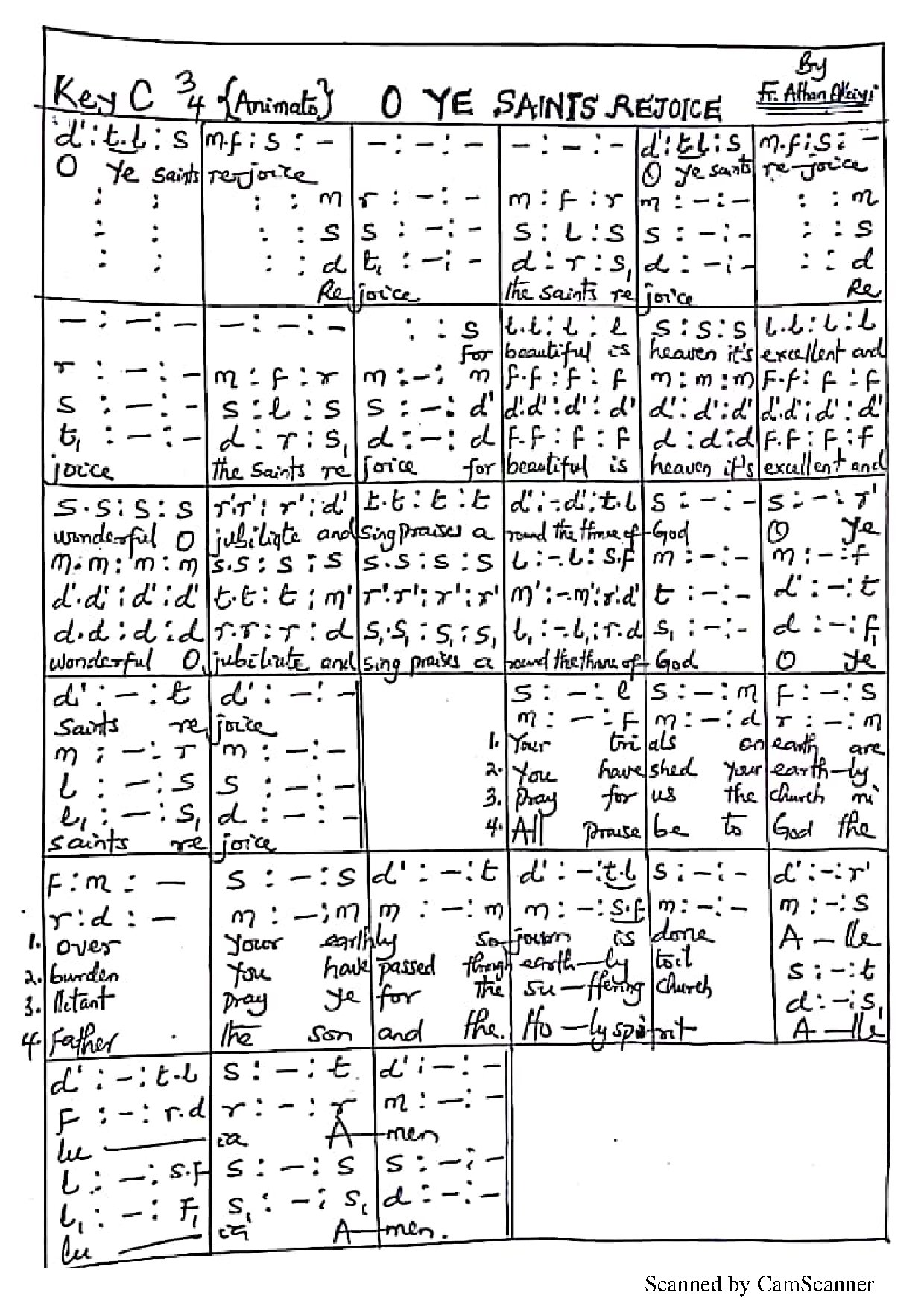 (All Saints) All Ye Saints Rejoice - Download Choir Script PDF