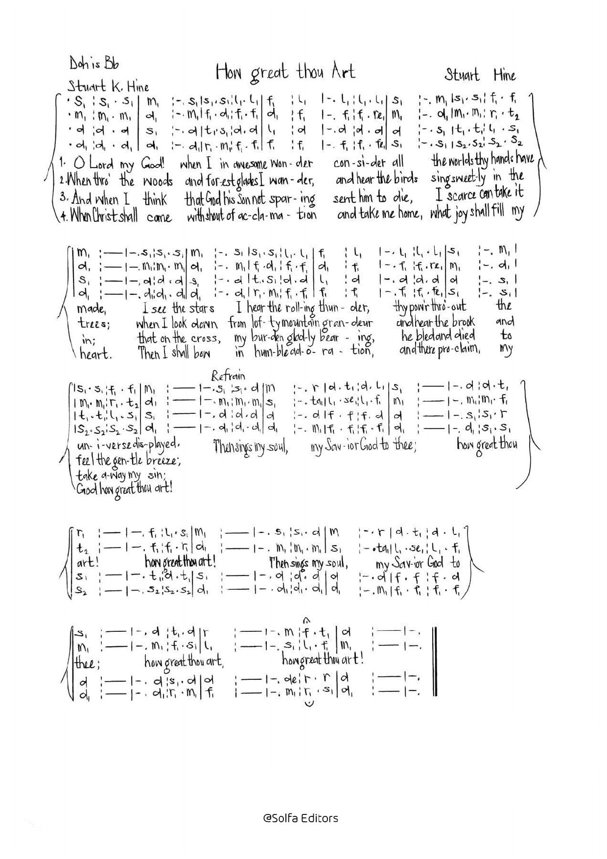 (Concert) How Great Thou Art - Download Choir Script PDF