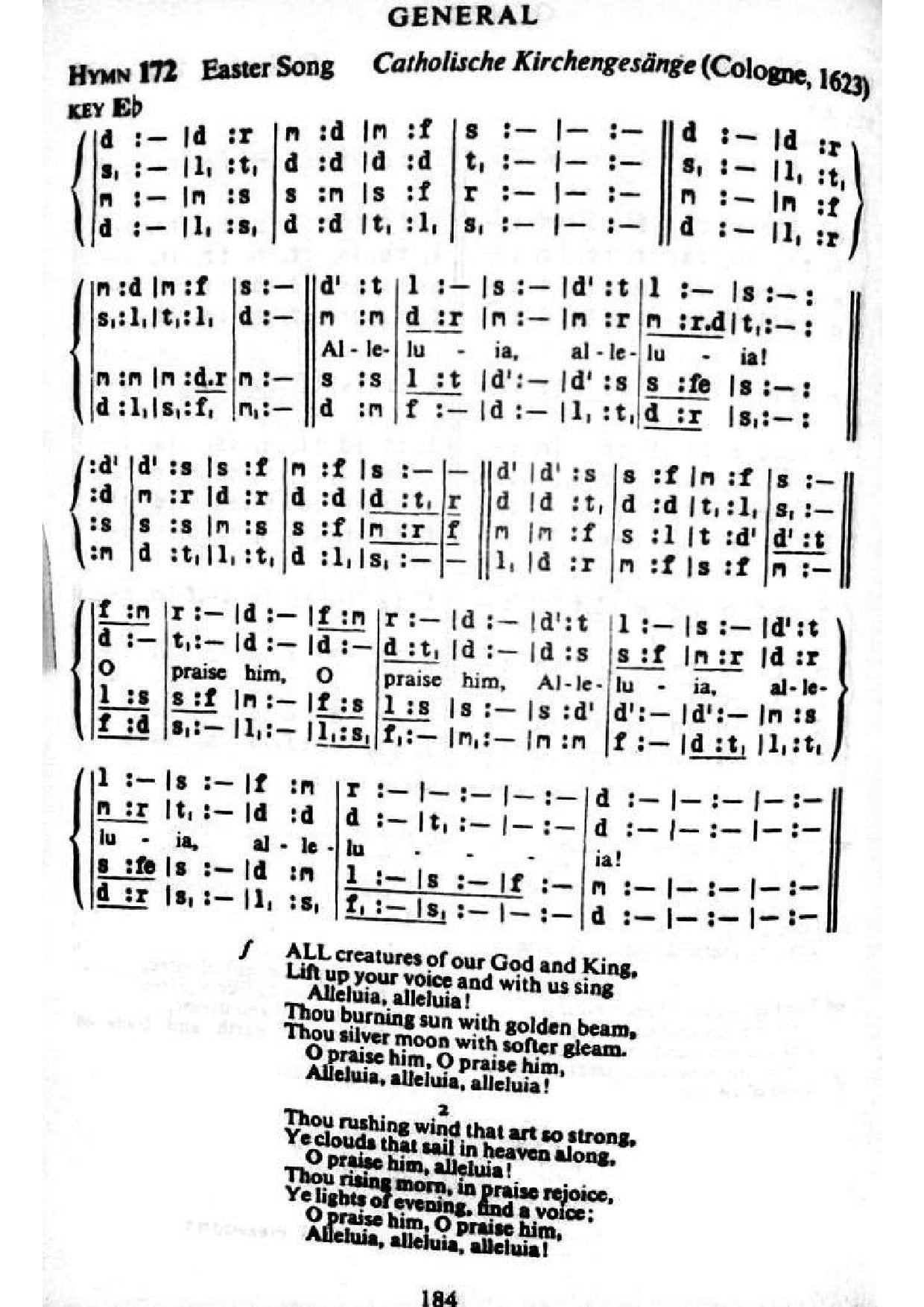 All Creatures Of Our God And King - Download Choir Script PDF