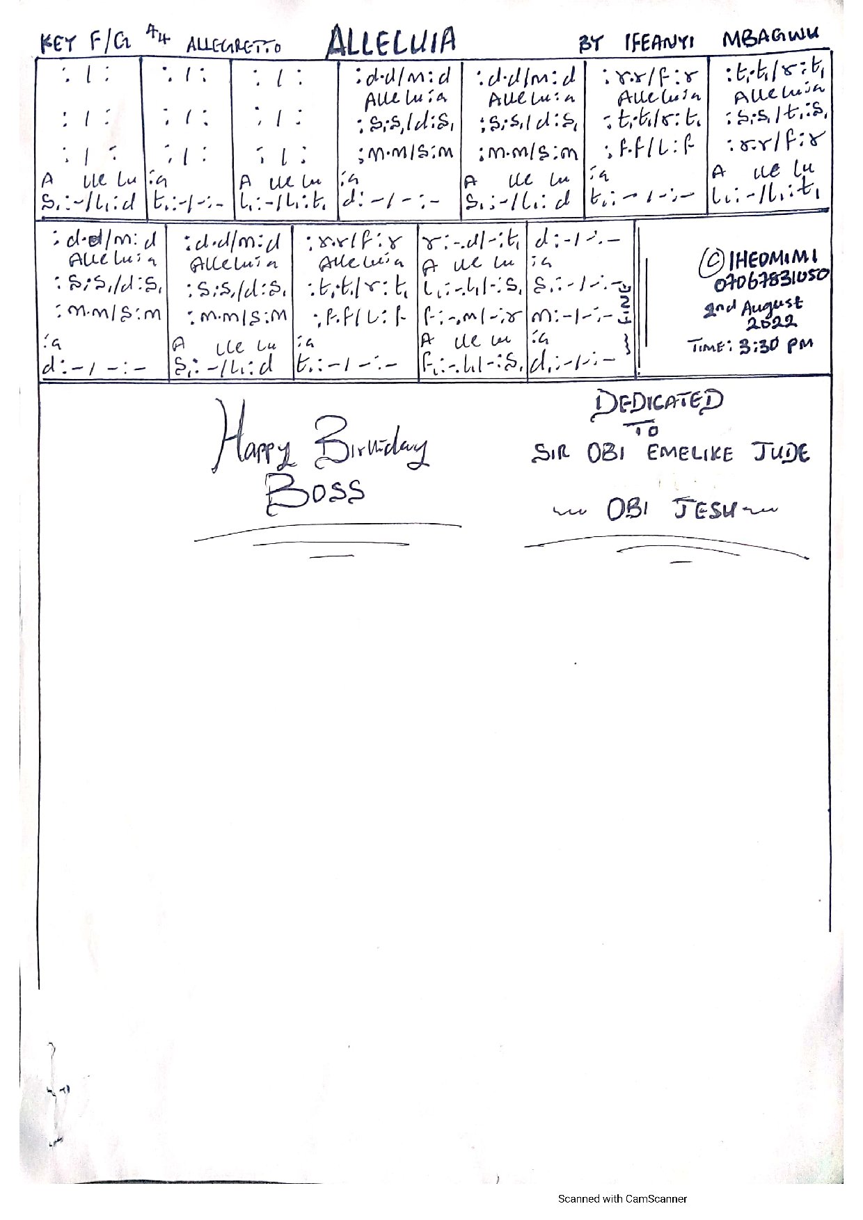 (Accl) Alleluia - Ifeanyi Mbagwu - Download Choir Script PDF