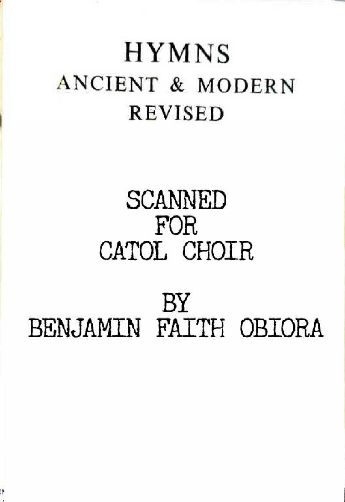 (Hymn Book) Ancient & Modern - Solfa - Download Choir Script PDF
