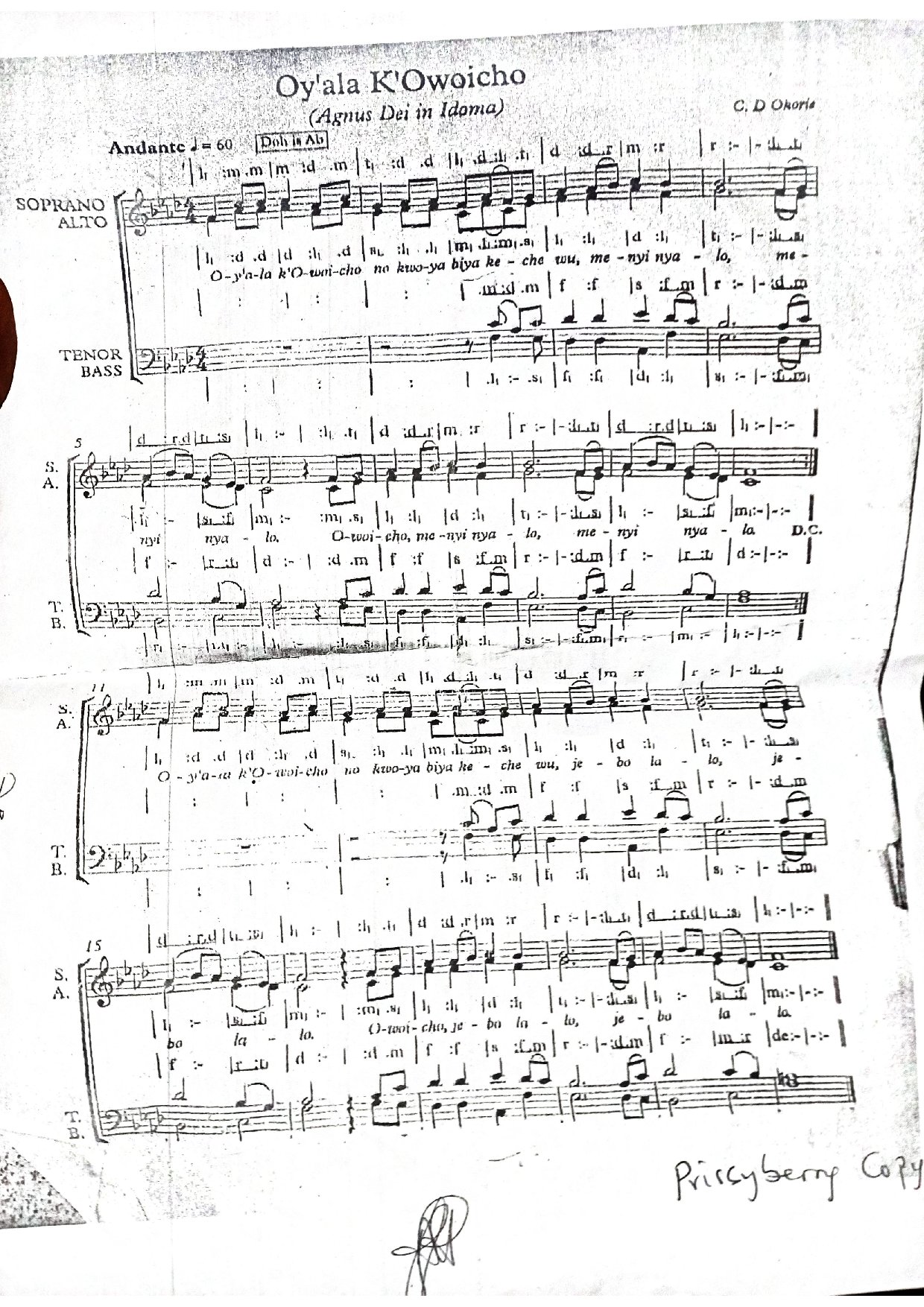 Agnus Dei - Idoma