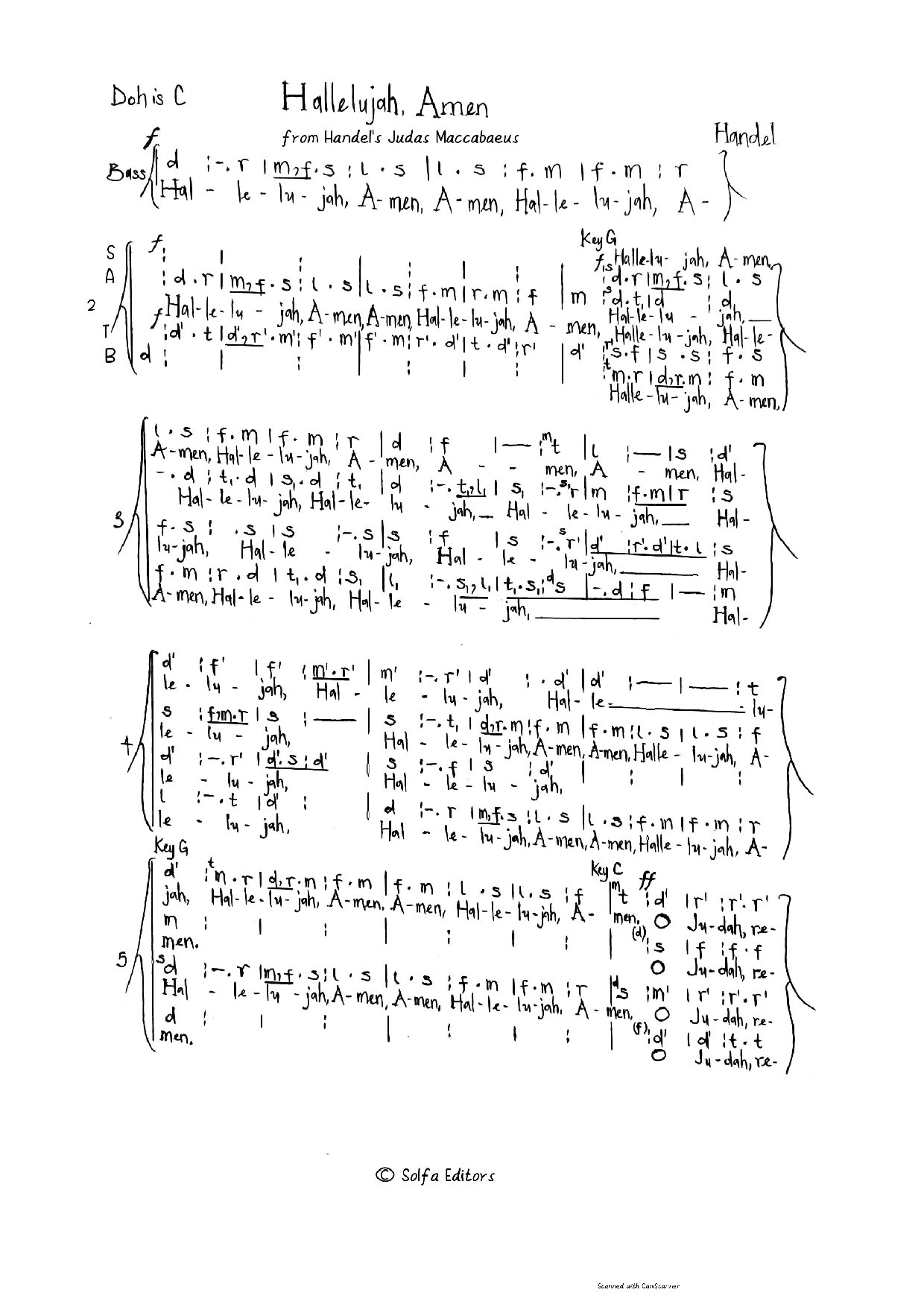 Hallelujah Amen - Handel 2 - Download Choir Script PDF