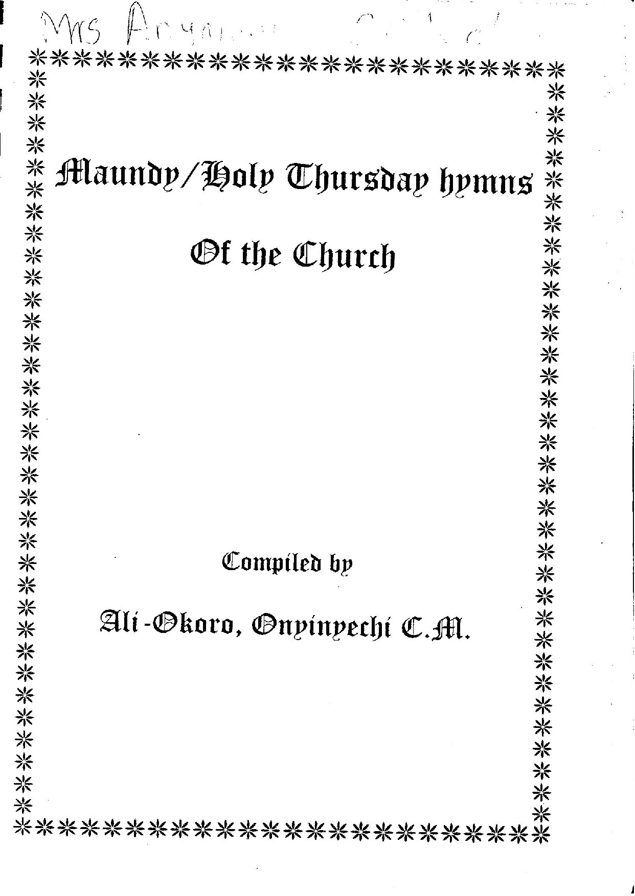Holy Thursday Hymns And Anthems