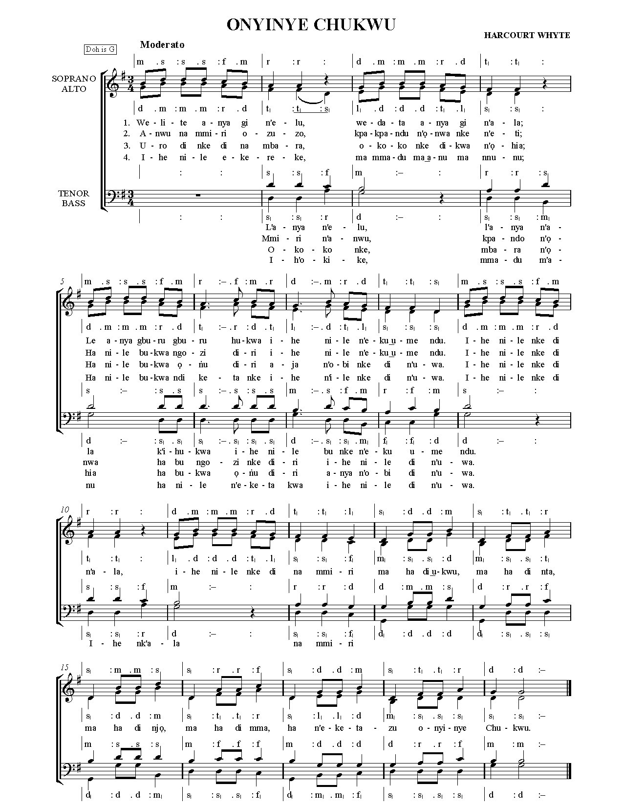 Harcourt Onyinye Chukwu - Download Choir Script PDF