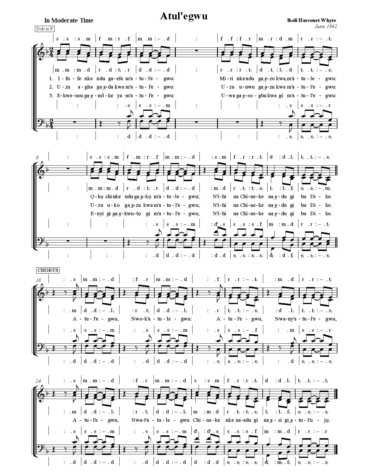 Harcourt Atule Egwu - Download Choir Script PDF