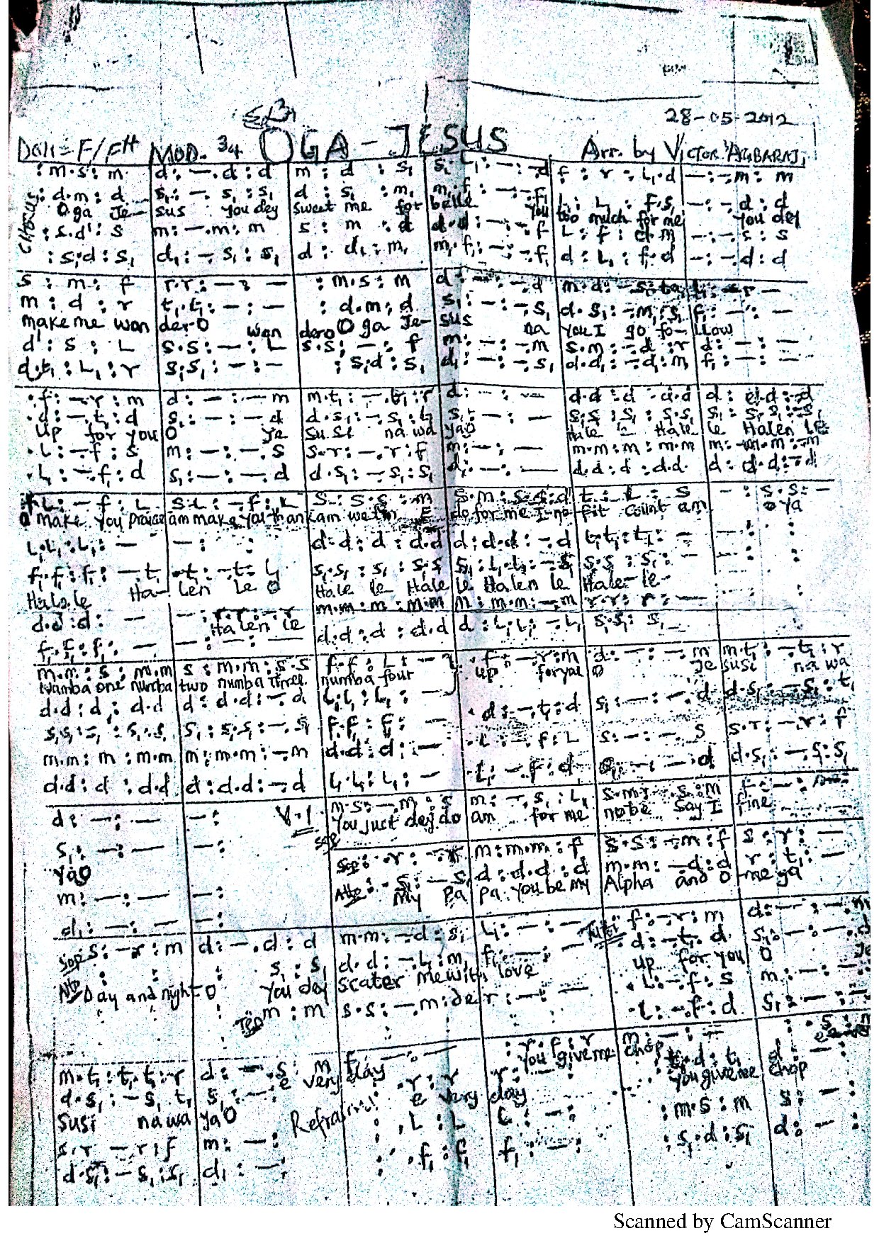 Oga Jesus2 - Download Choir Script PDF