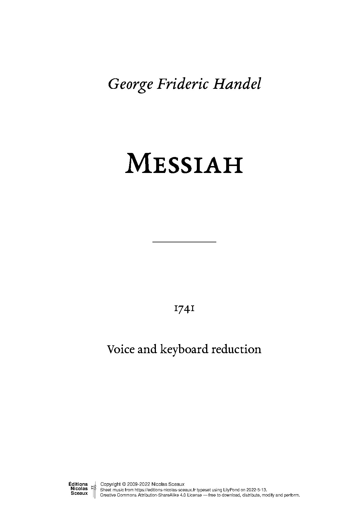Handel Messiah-vocal-keyboard - Download Choir Script PDF
