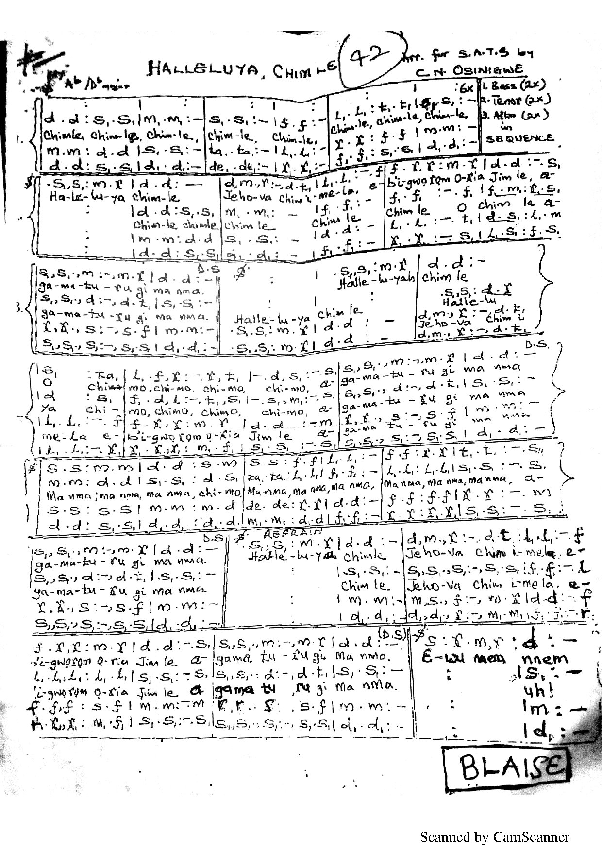Hallelujah Chimle - Download Choir Script PDF