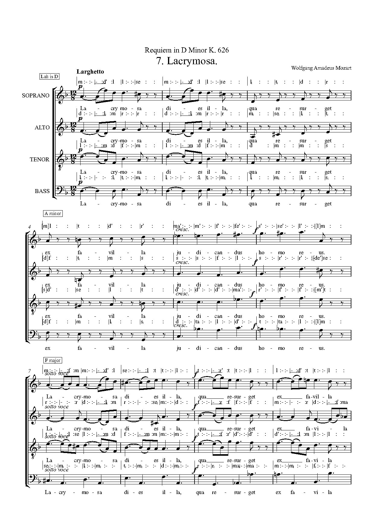Lacrymosa - Download Choir Script PDF