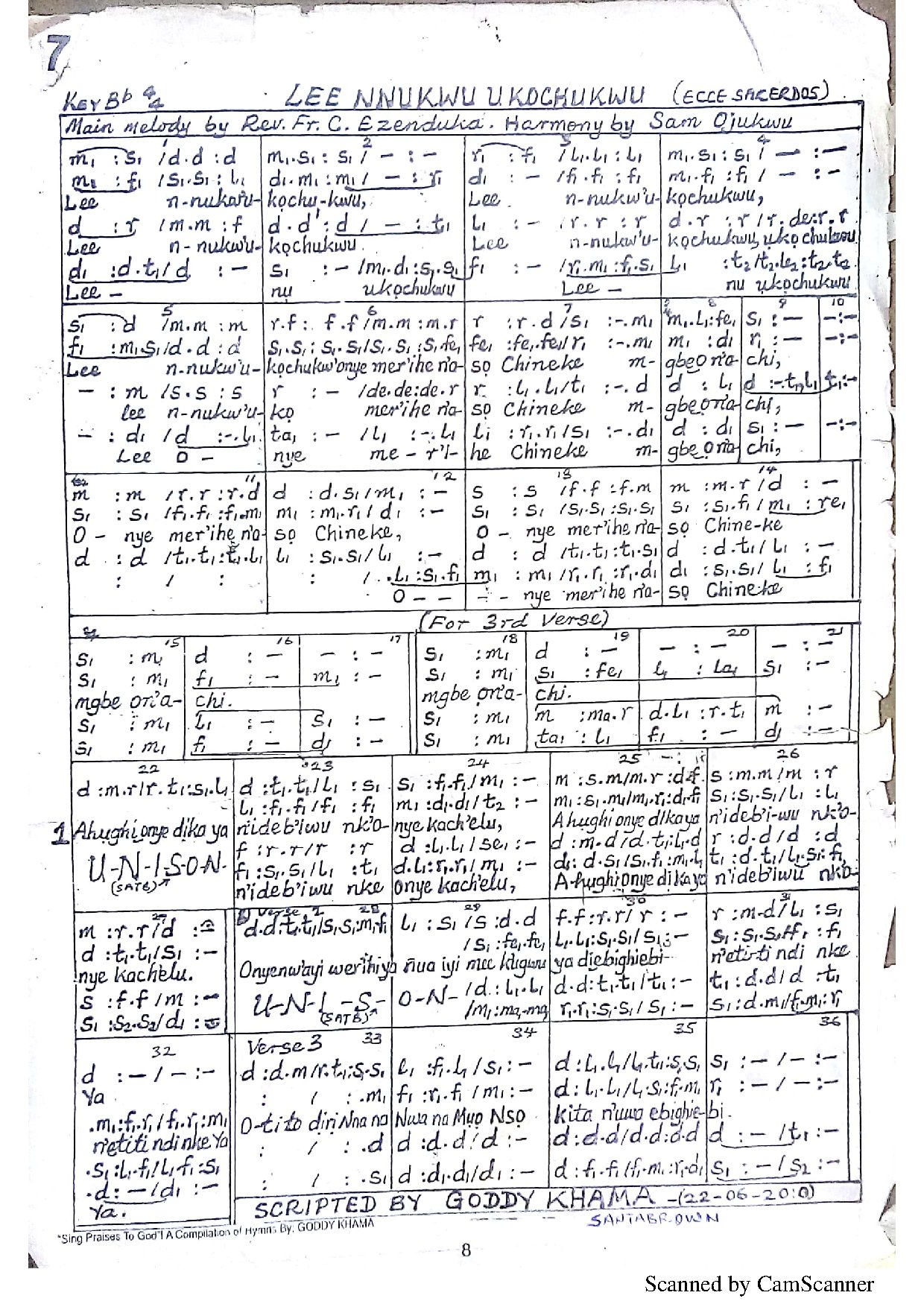 Lee Nnukwu Ukochukwu 2 - Download Choir Script PDF