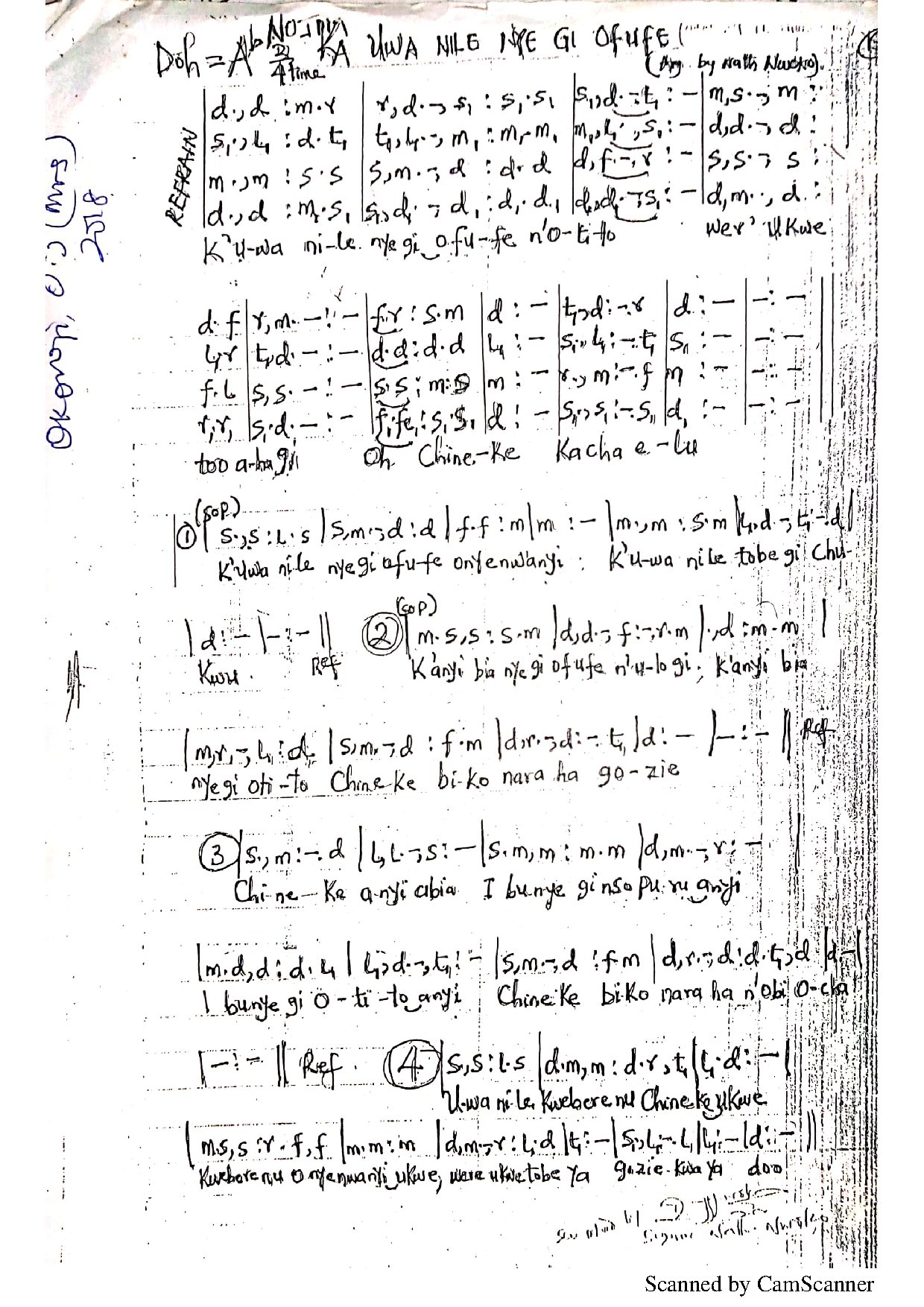 Ka Uwa Nile Nye Gi Ofufe - Download Choir Script PDF