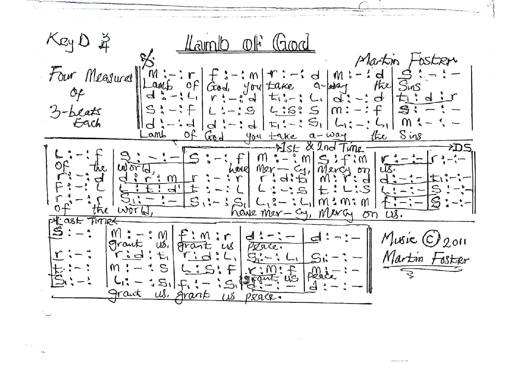 Lamb Of God - Download Choir Script PDF