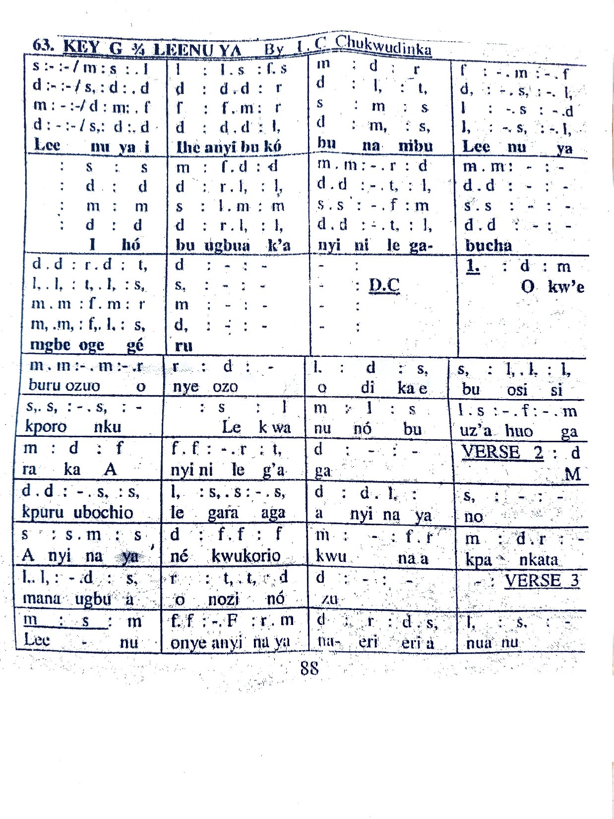 Leenu Ya By I.c. Chukwudinka - Download Choir Script PDF