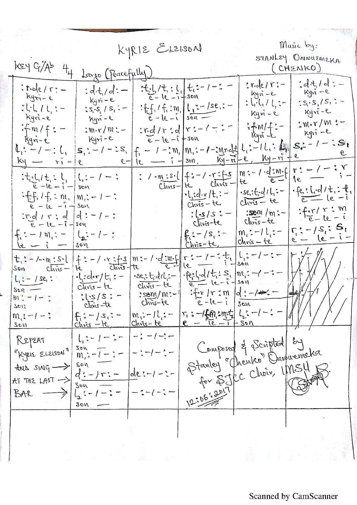 Kyrie Chenko - Download Choir Script PDF