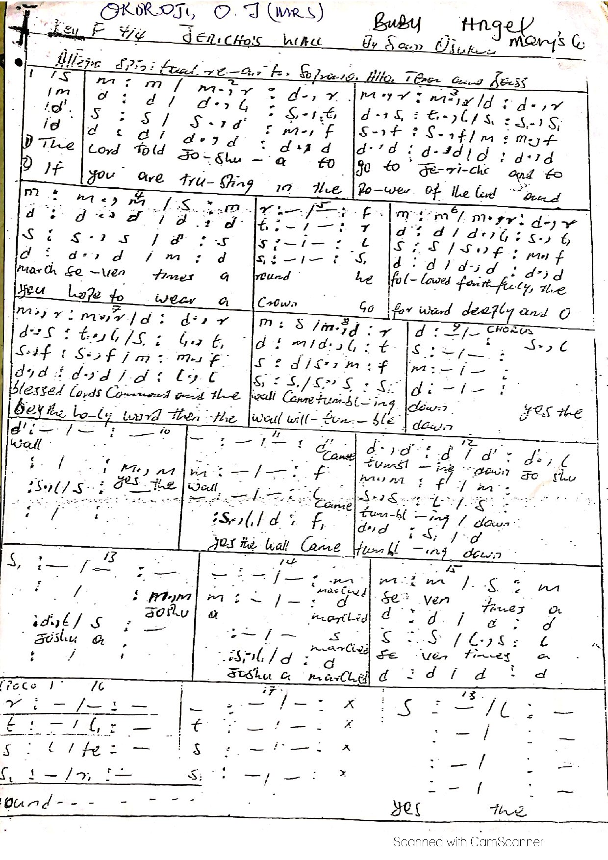 Jericho's Wall - Download Choir Script PDF