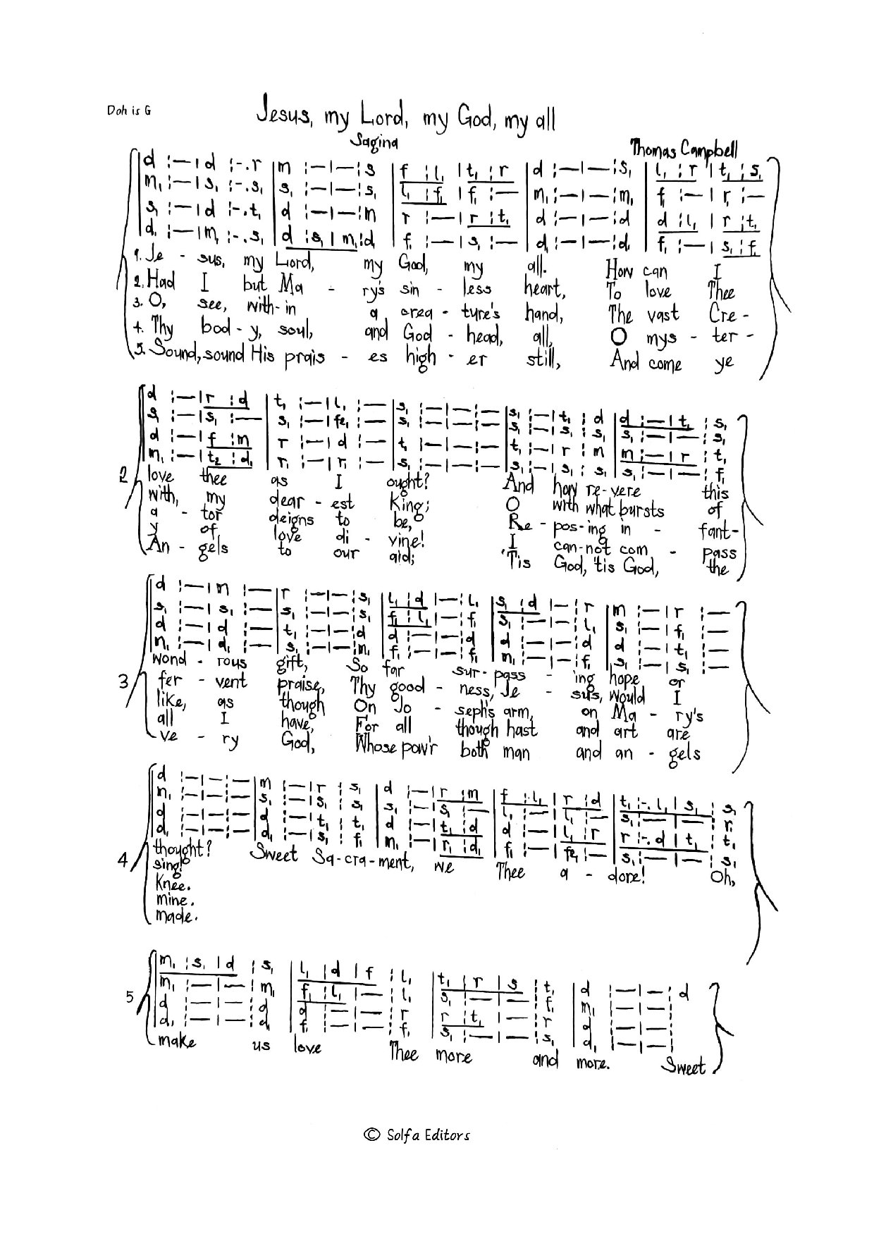 Jesus My Lord. - Download Choir Script PDF