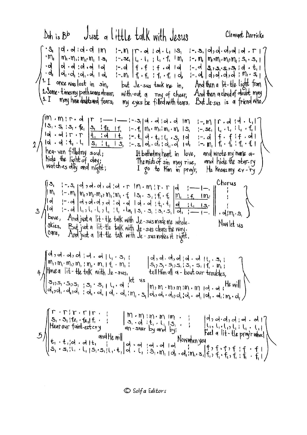 Just A Little Talk Wit Jesus. - Download Choir Script PDF