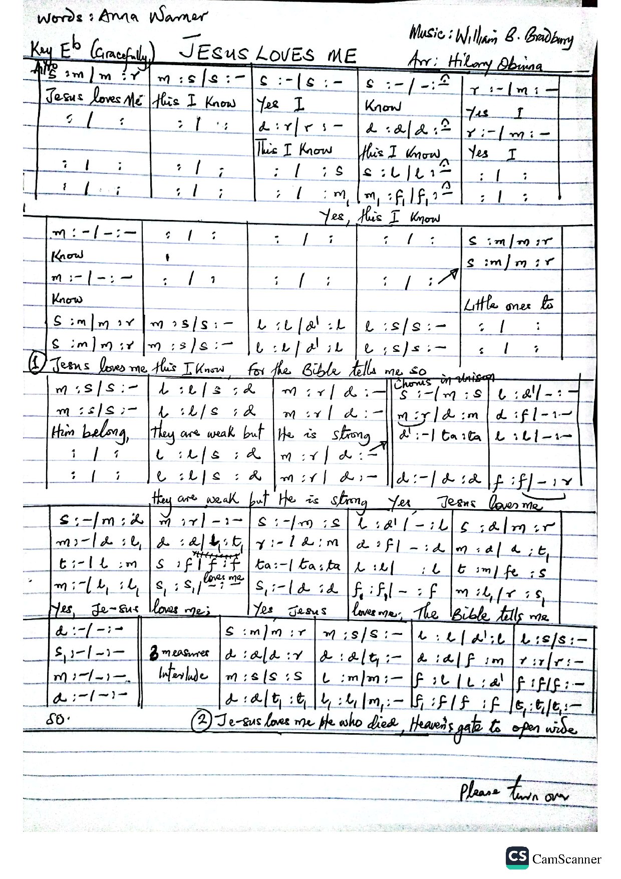 Jesus Loves Me This I Know - Download Choir Script PDF