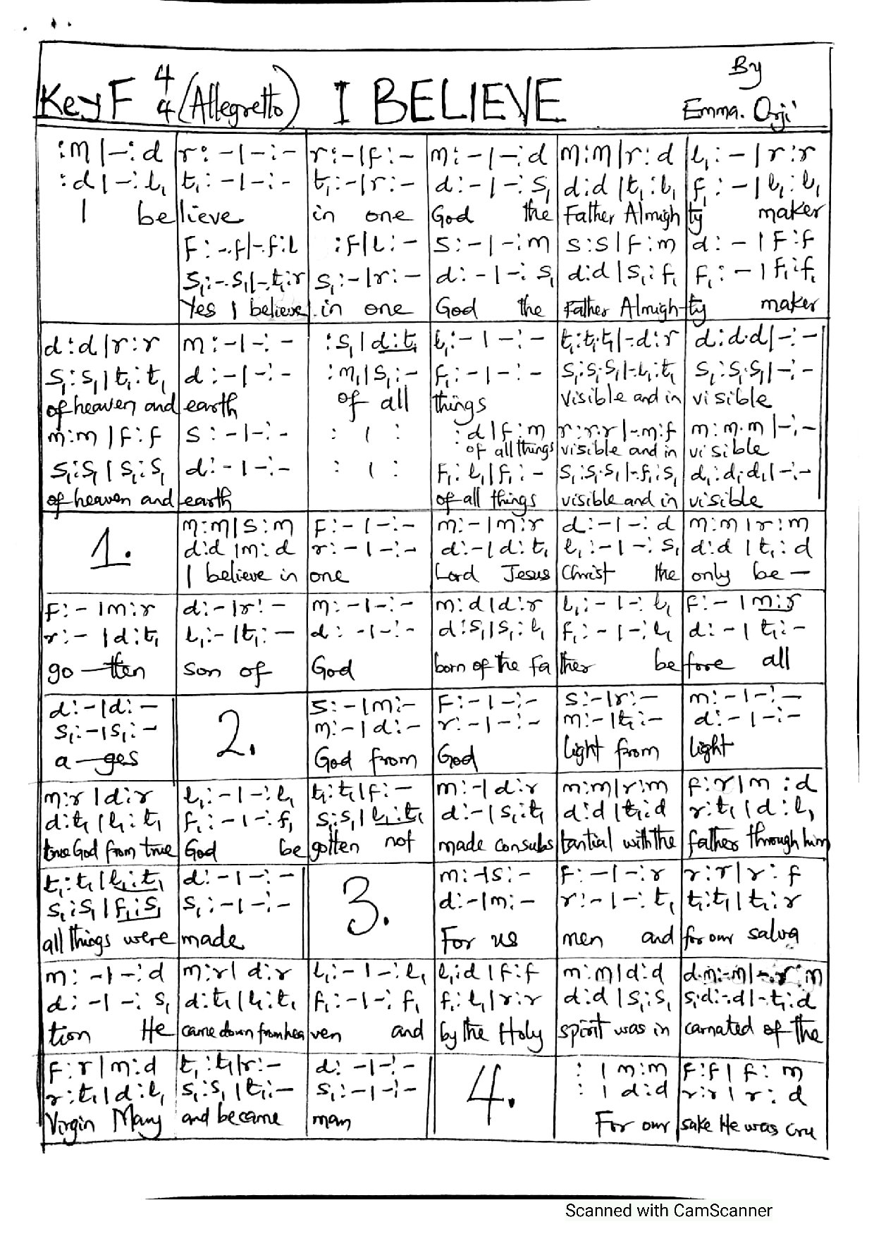 I Believe By Emma Orji - Download Choir Script PDF