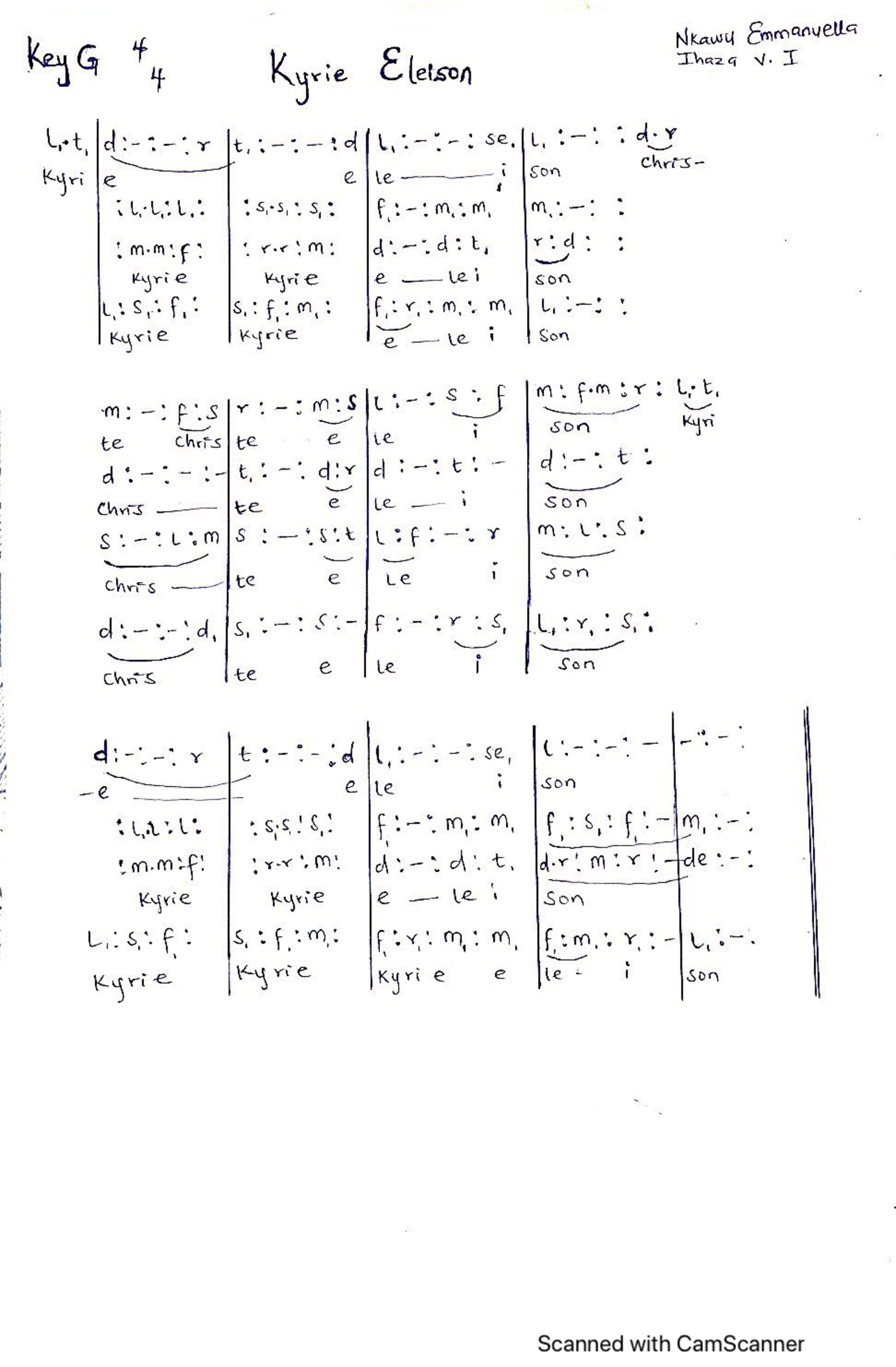 Kyrie Eleison - Ihaza - Download Choir Script PDF