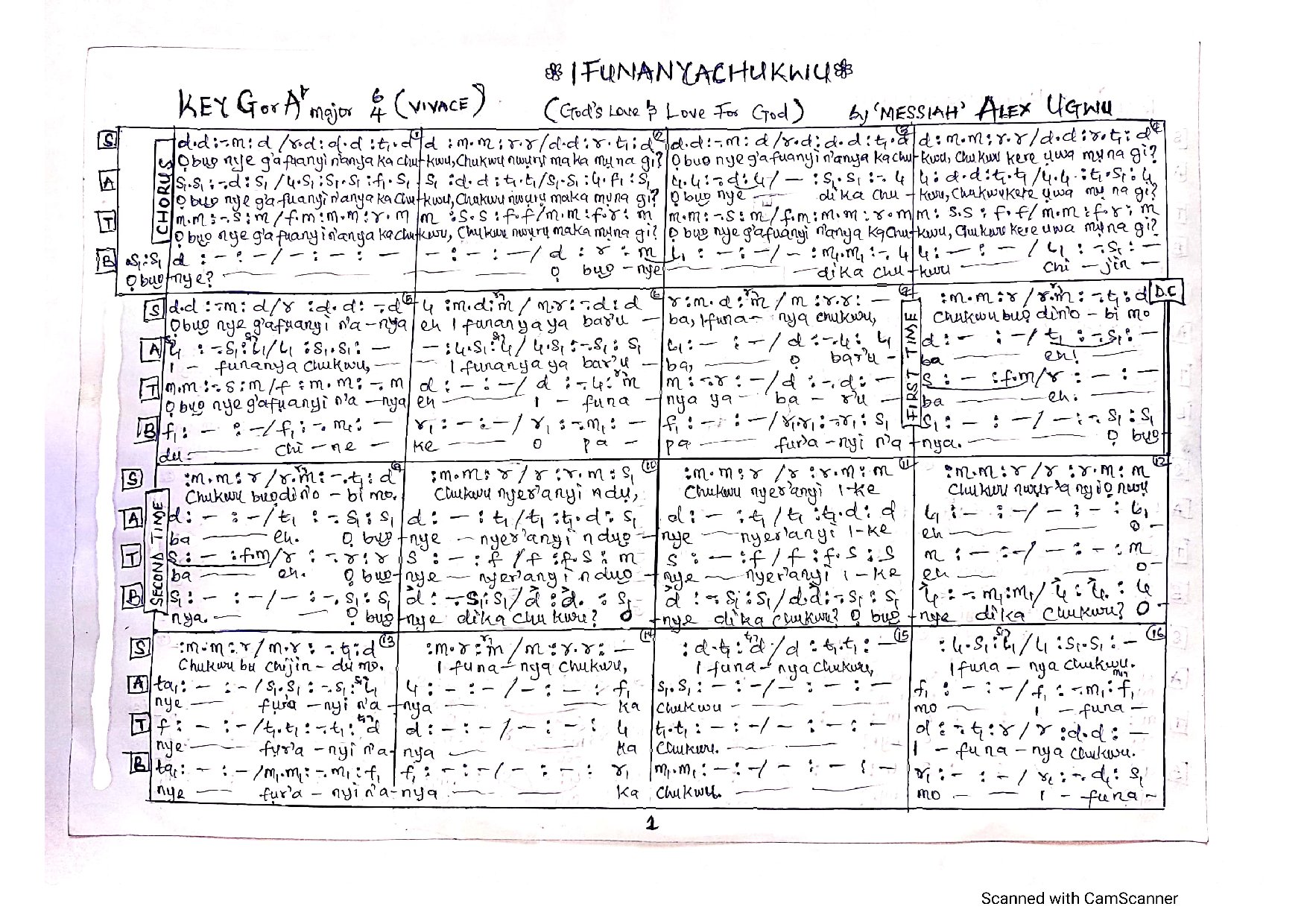 Ifunanyachukwu Alex Ugwu - Download Choir Script PDF