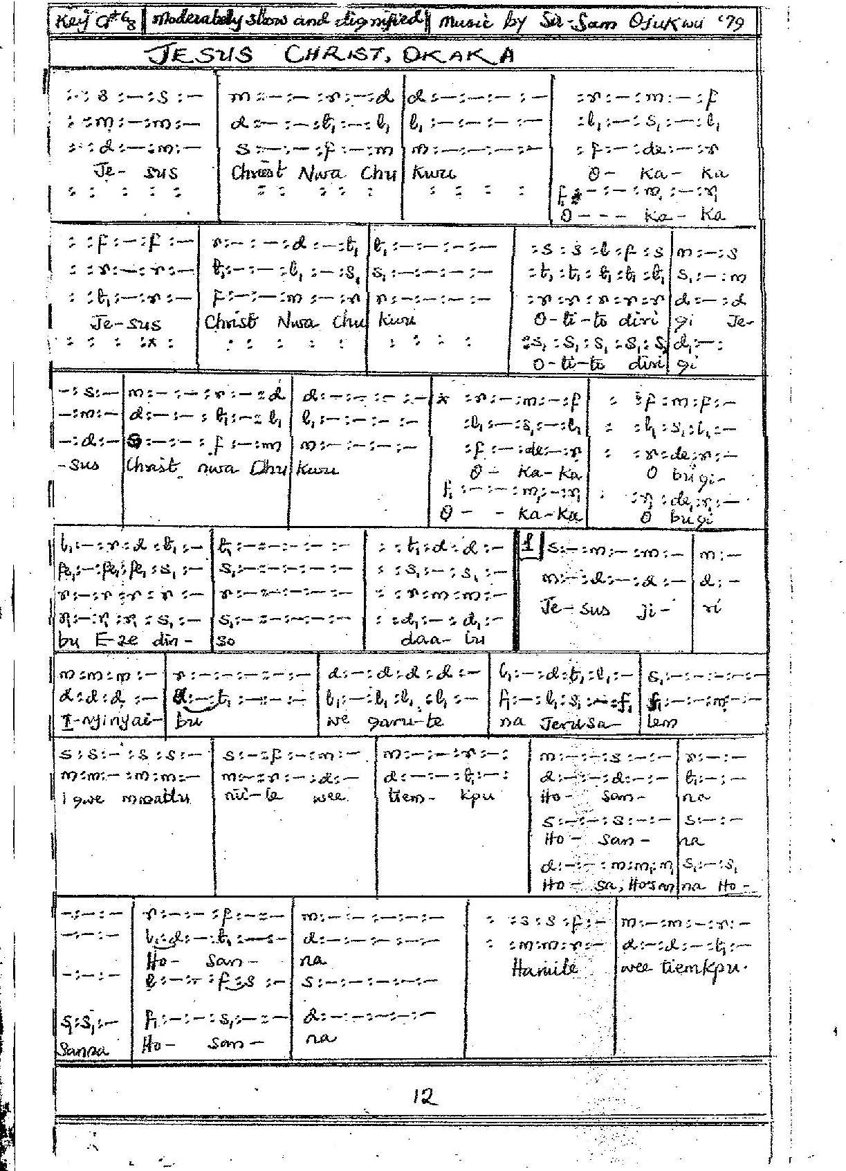 Jesus Christ Nwa Chukwu Okaka - Download Choir Script PDF