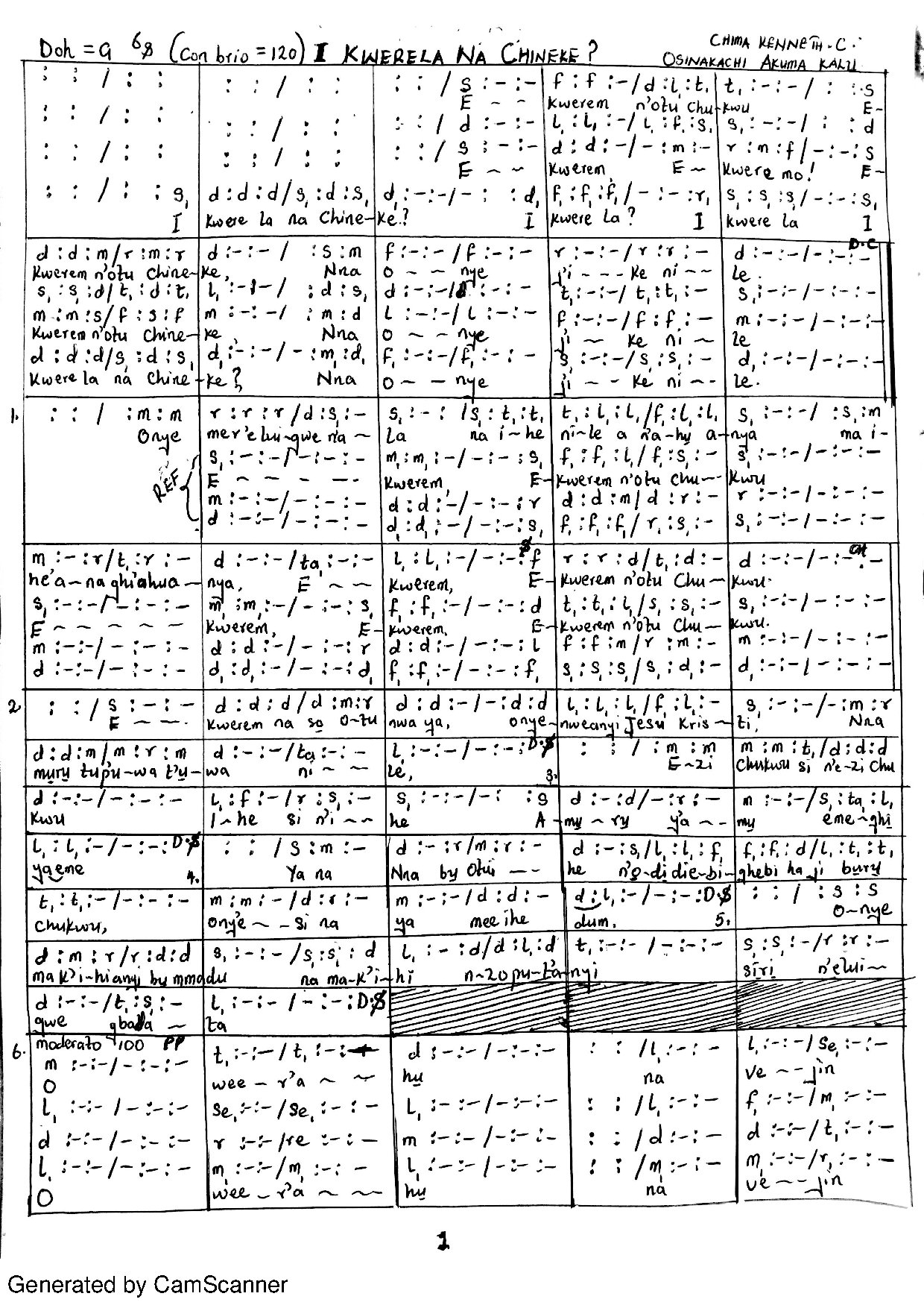 Ikwerela Na Chineke - Download Choir Script PDF