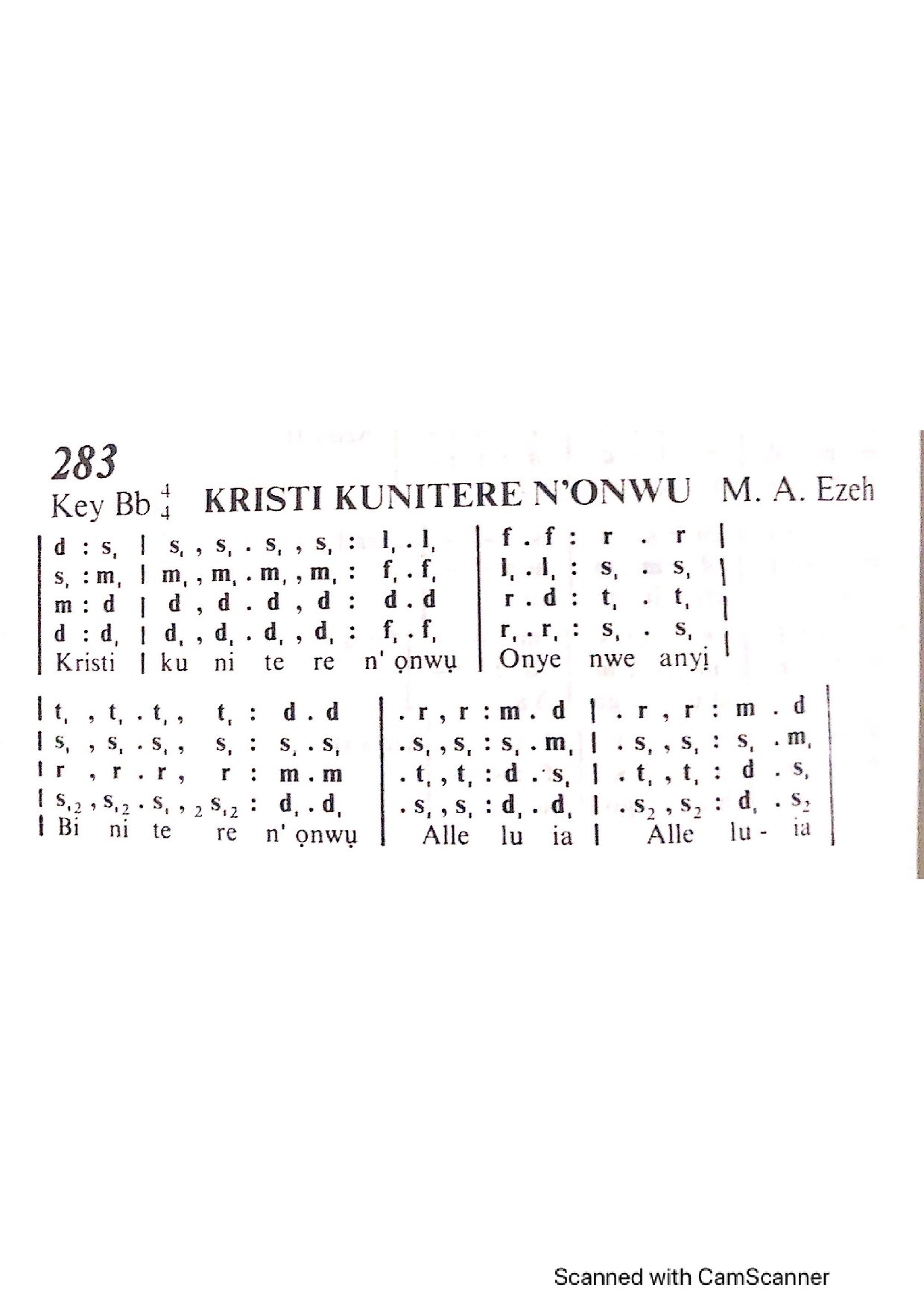 Kristi Kunitere N’onwu - Download Choir Script PDF