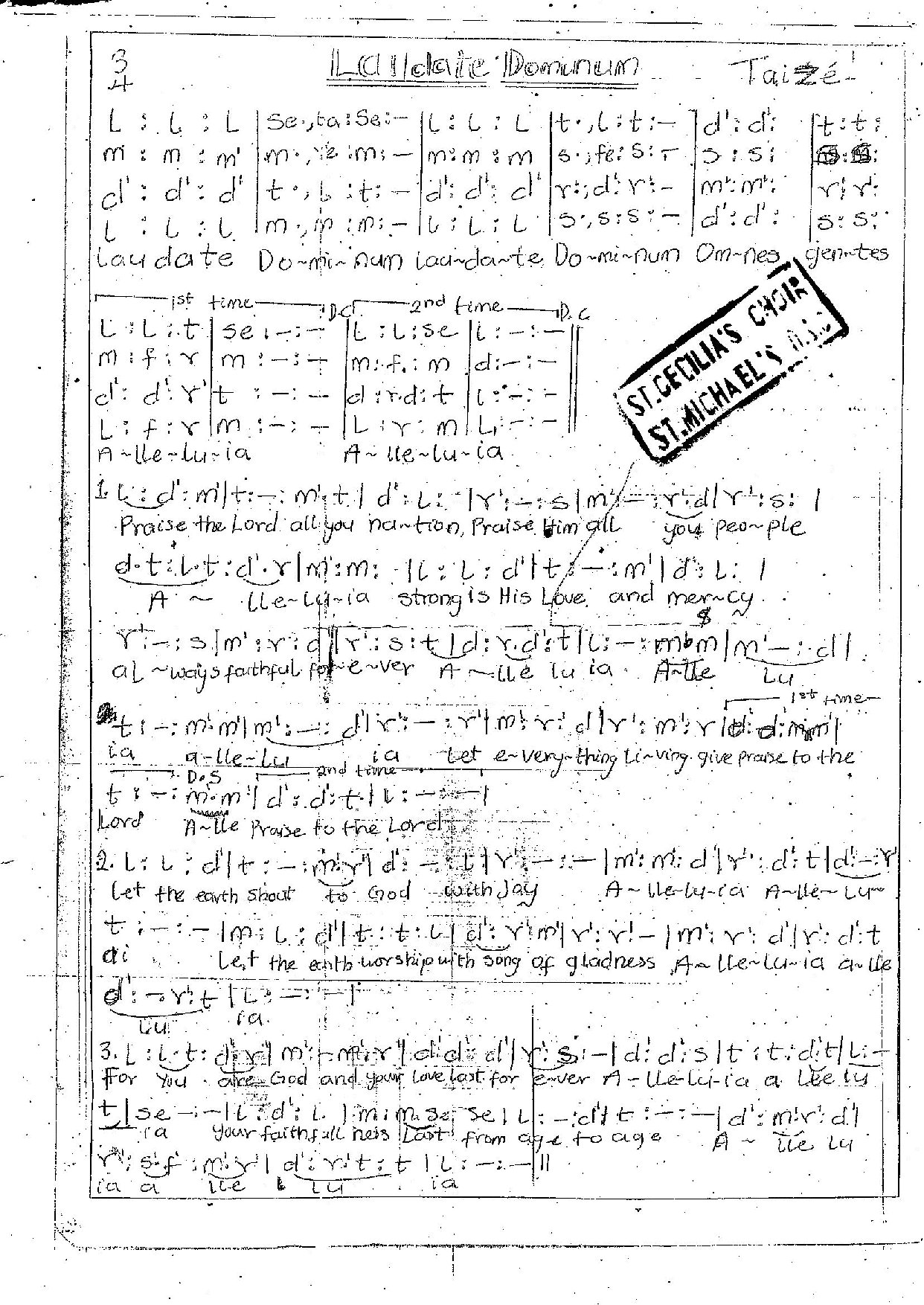 Laudate Dominum 2 - Download Choir Script PDF
