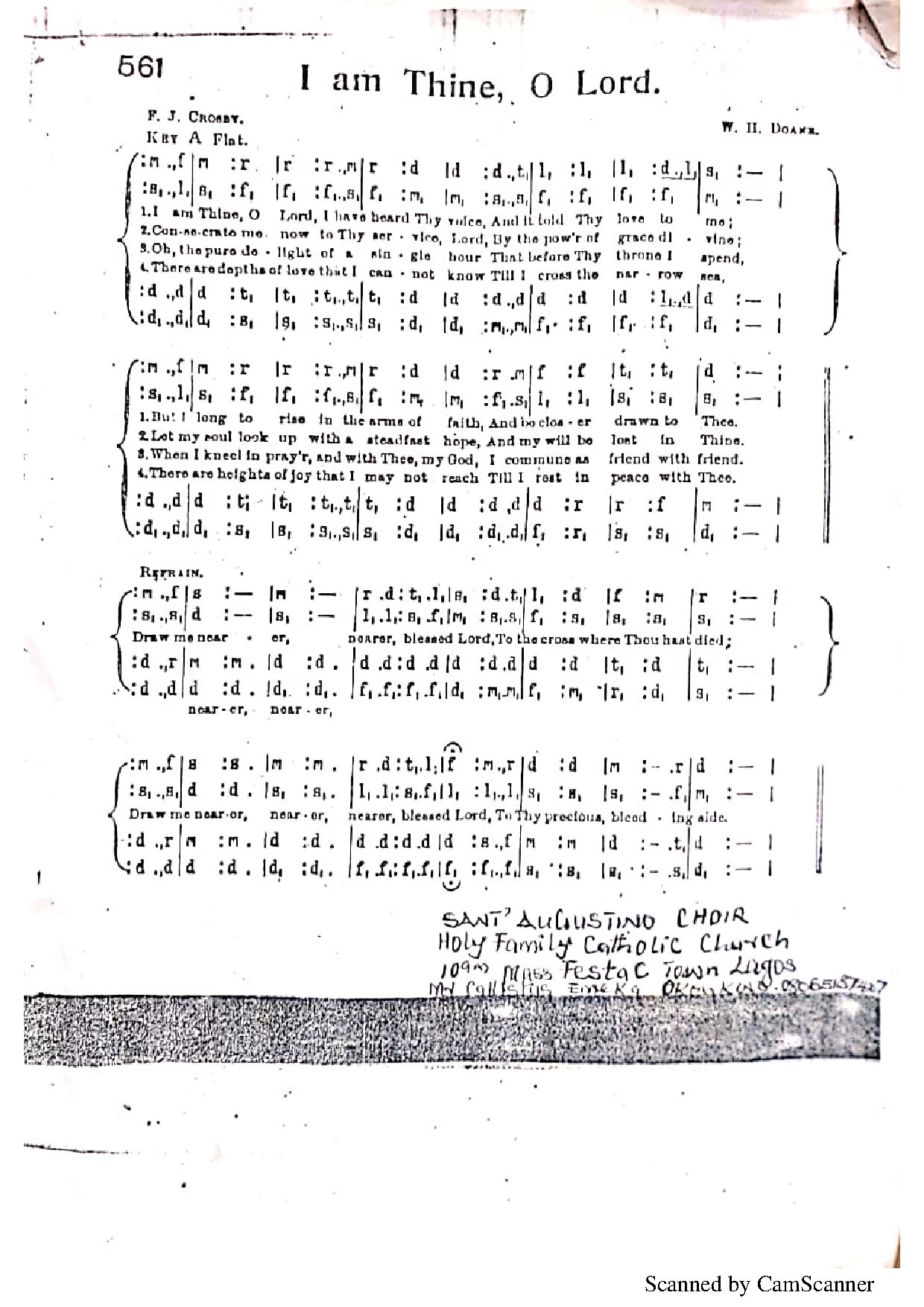 I Am Thine O Lord - Download Choir Script PDF