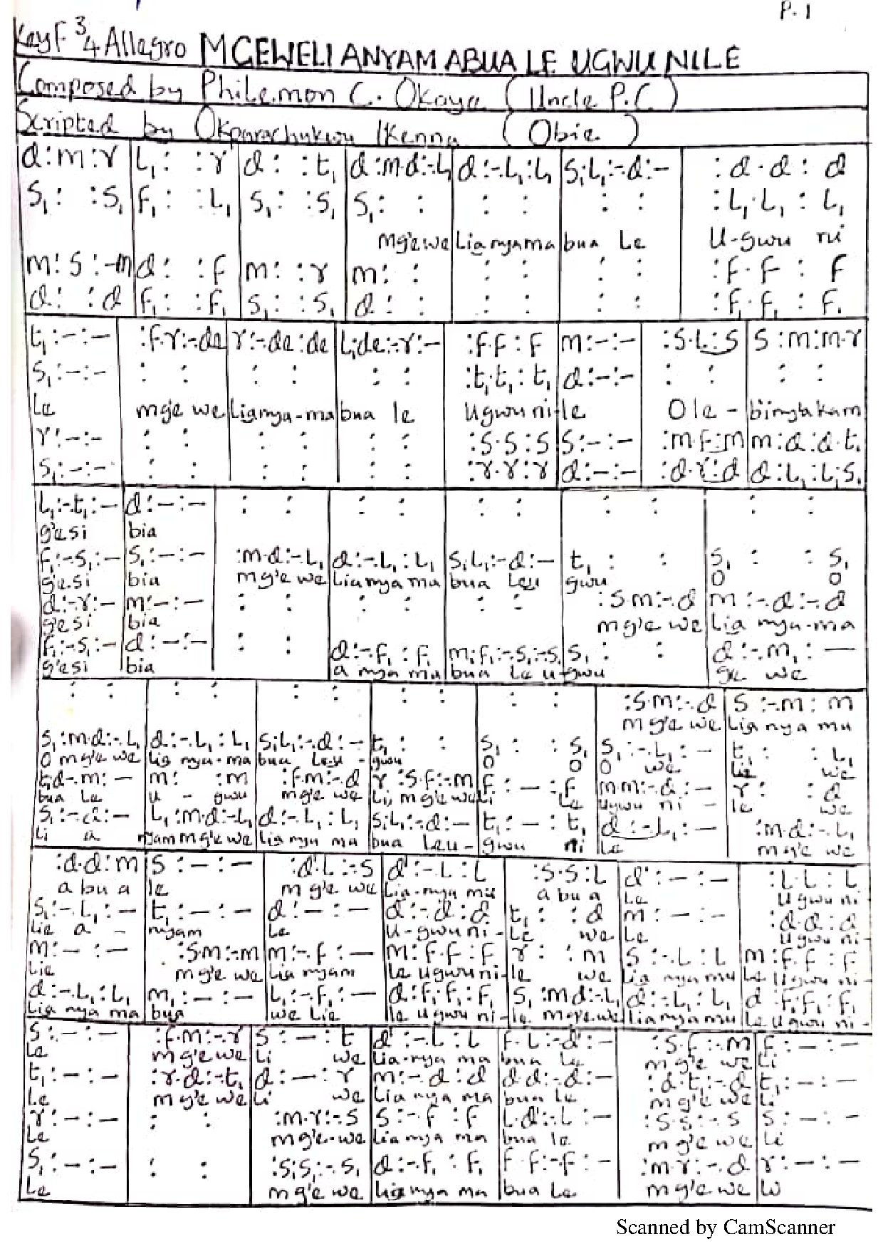 Mgaeweli - Download Choir Script PDF