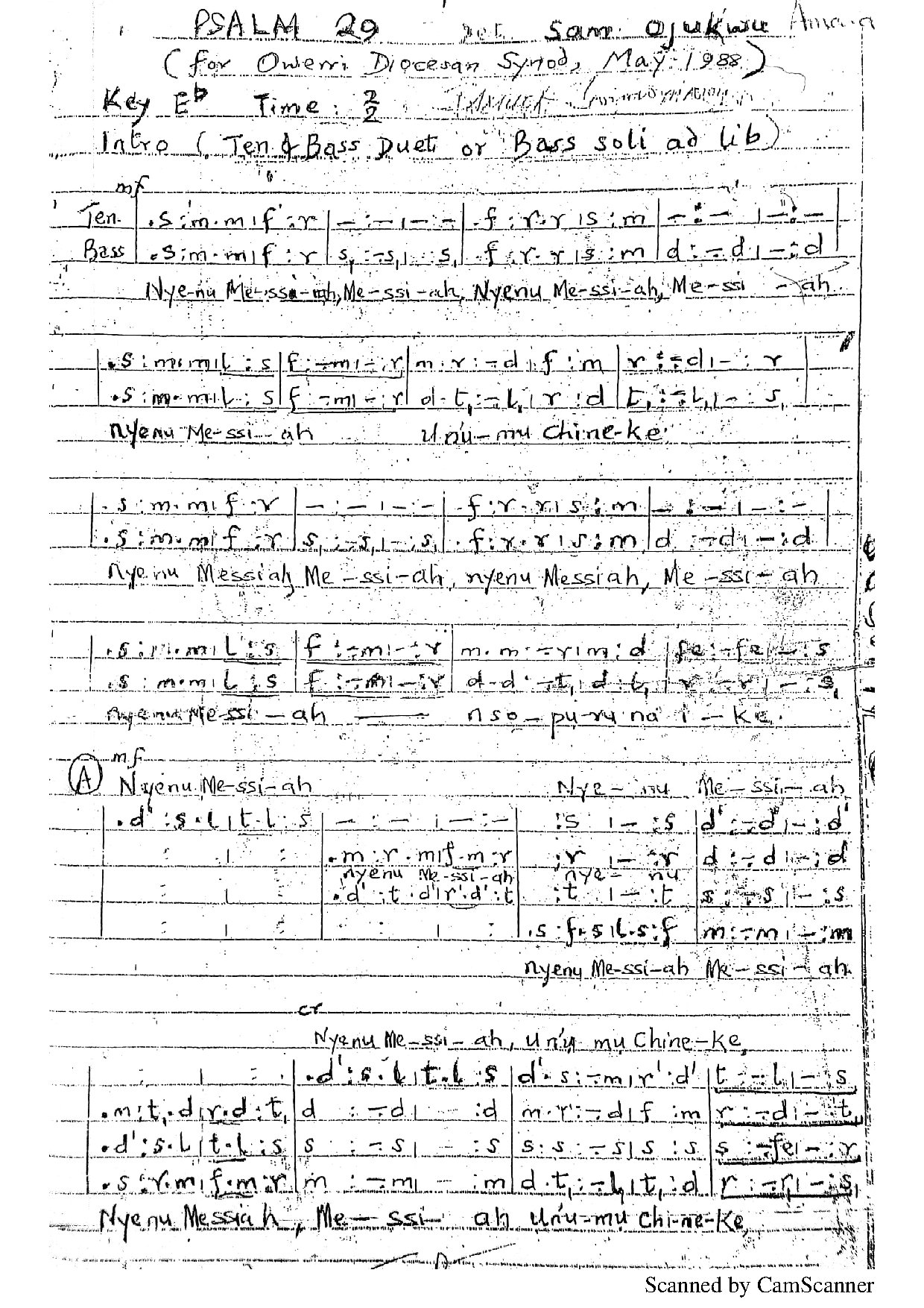 Nyenu Messiah - Download Choir Script PDF