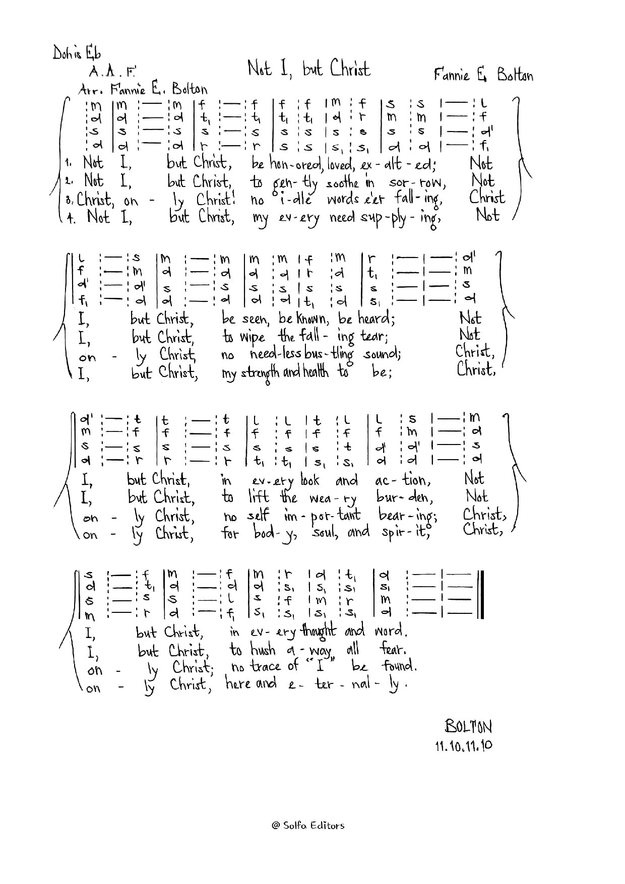 Not I But Christ - Download Choir Script PDF